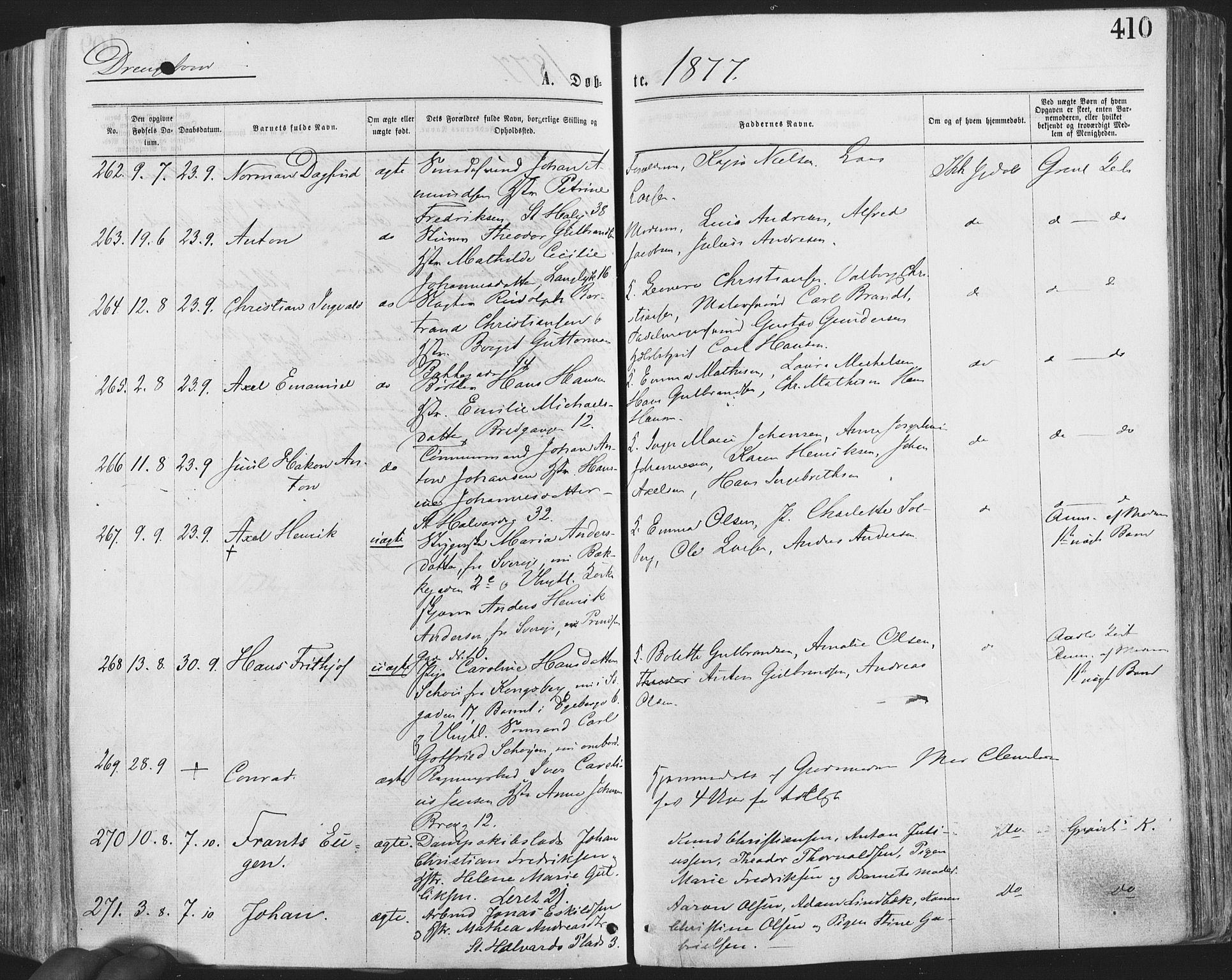 Grønland prestekontor Kirkebøker, SAO/A-10848/F/Fa/L0004: Ministerialbok nr. 4, 1869-1880, s. 410