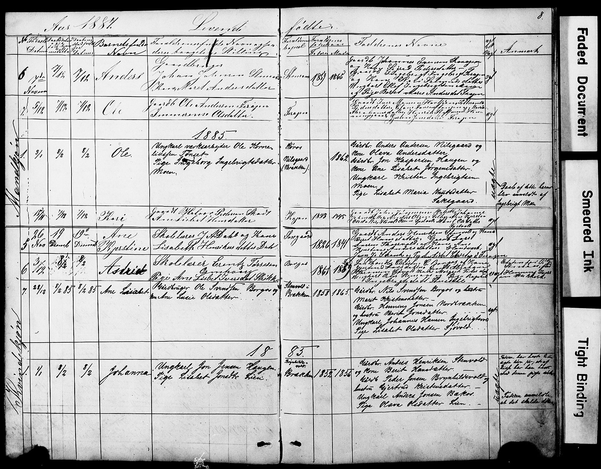 Ministerialprotokoller, klokkerbøker og fødselsregistre - Sør-Trøndelag, AV/SAT-A-1456/683/L0949: Klokkerbok nr. 683C01, 1880-1896, s. 8