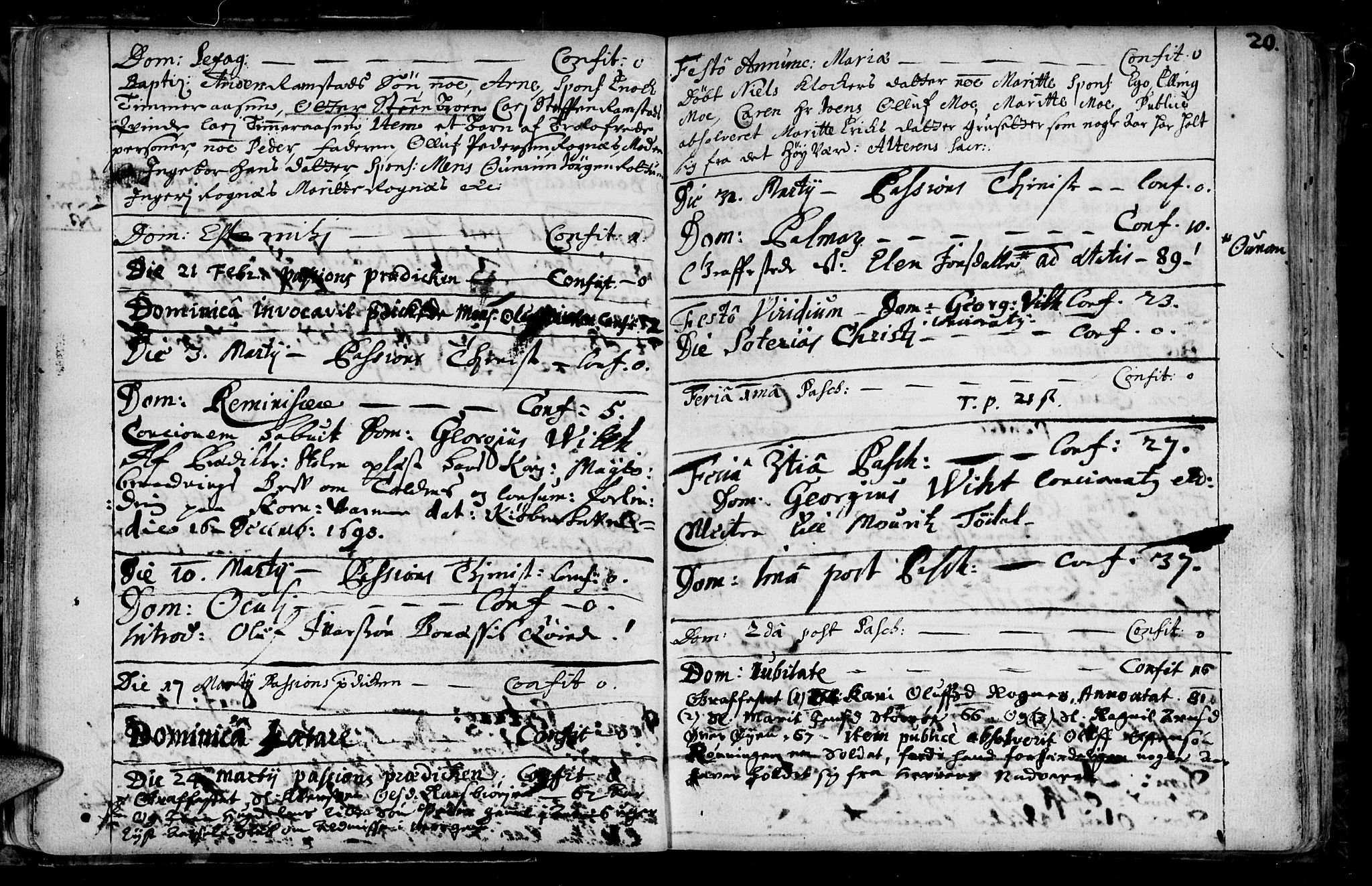 Ministerialprotokoller, klokkerbøker og fødselsregistre - Sør-Trøndelag, AV/SAT-A-1456/687/L0990: Ministerialbok nr. 687A01, 1690-1746, s. 20
