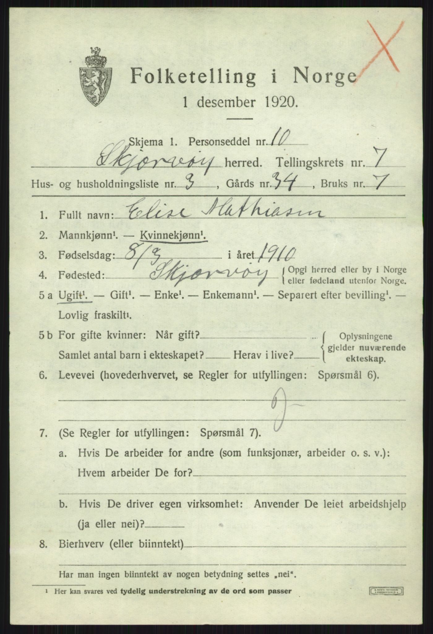 SATØ, Folketelling 1920 for 1941 Skjervøy herred, 1920, s. 4311