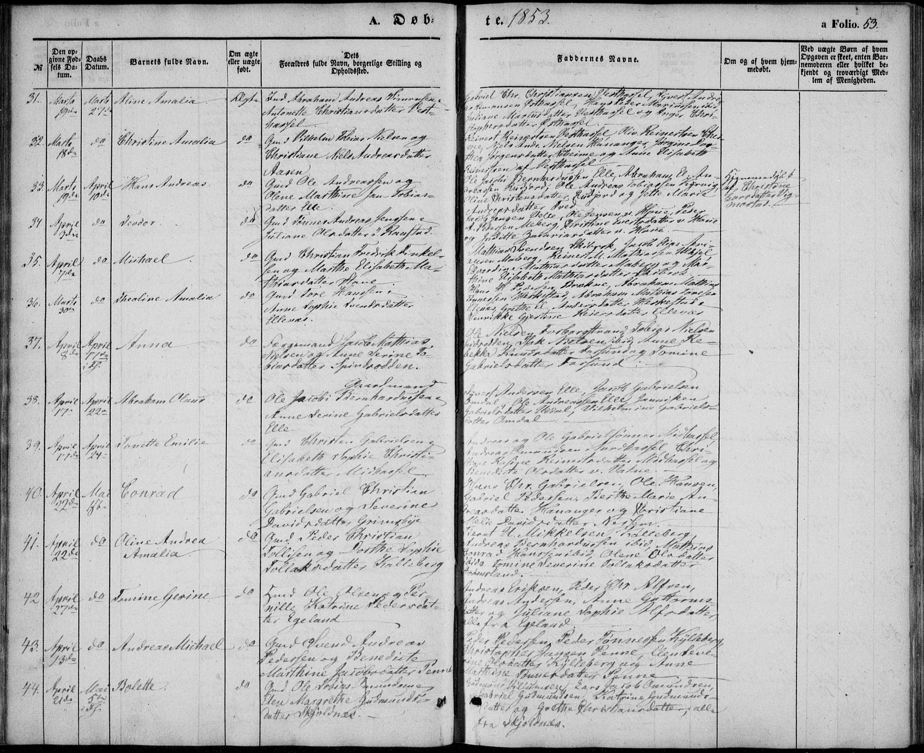 Lista sokneprestkontor, AV/SAK-1111-0027/F/Fb/L0002: Klokkerbok nr. B 2, 1847-1862, s. 53