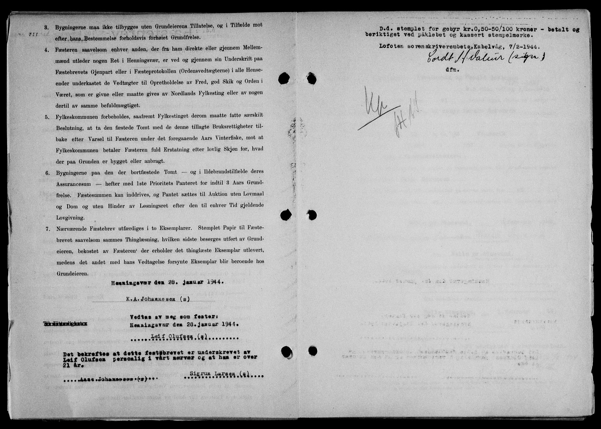 Lofoten sorenskriveri, SAT/A-0017/1/2/2C/L0012a: Pantebok nr. 12a, 1943-1944, Dagboknr: 117/1944