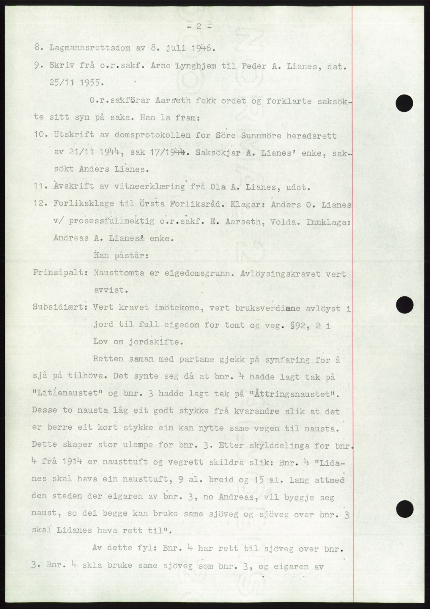 Søre Sunnmøre sorenskriveri, AV/SAT-A-4122/1/2/2C/L0108: Pantebok nr. 34A, 1957-1958, Dagboknr: 3142/1957