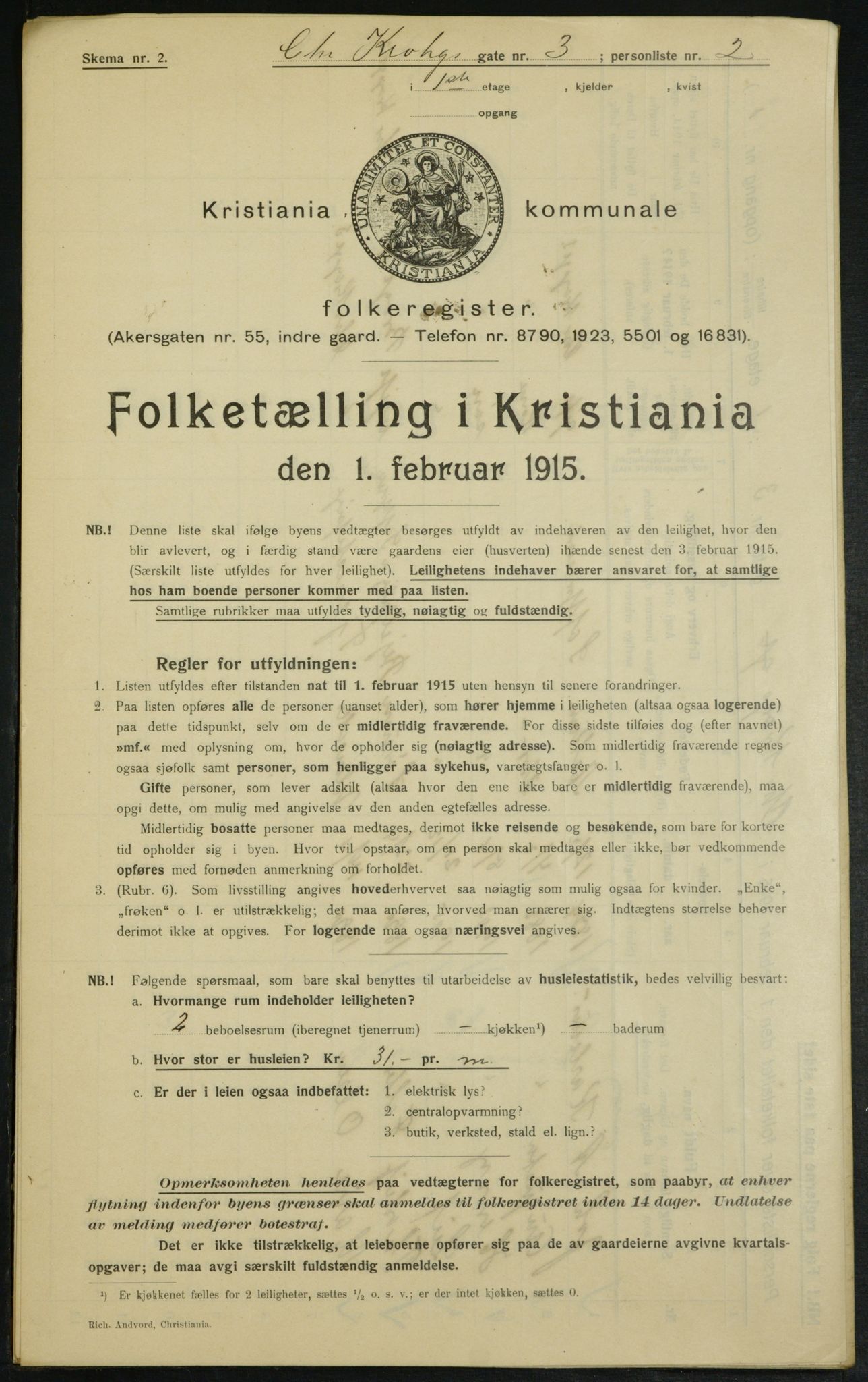 OBA, Kommunal folketelling 1.2.1915 for Kristiania, 1915, s. 11818