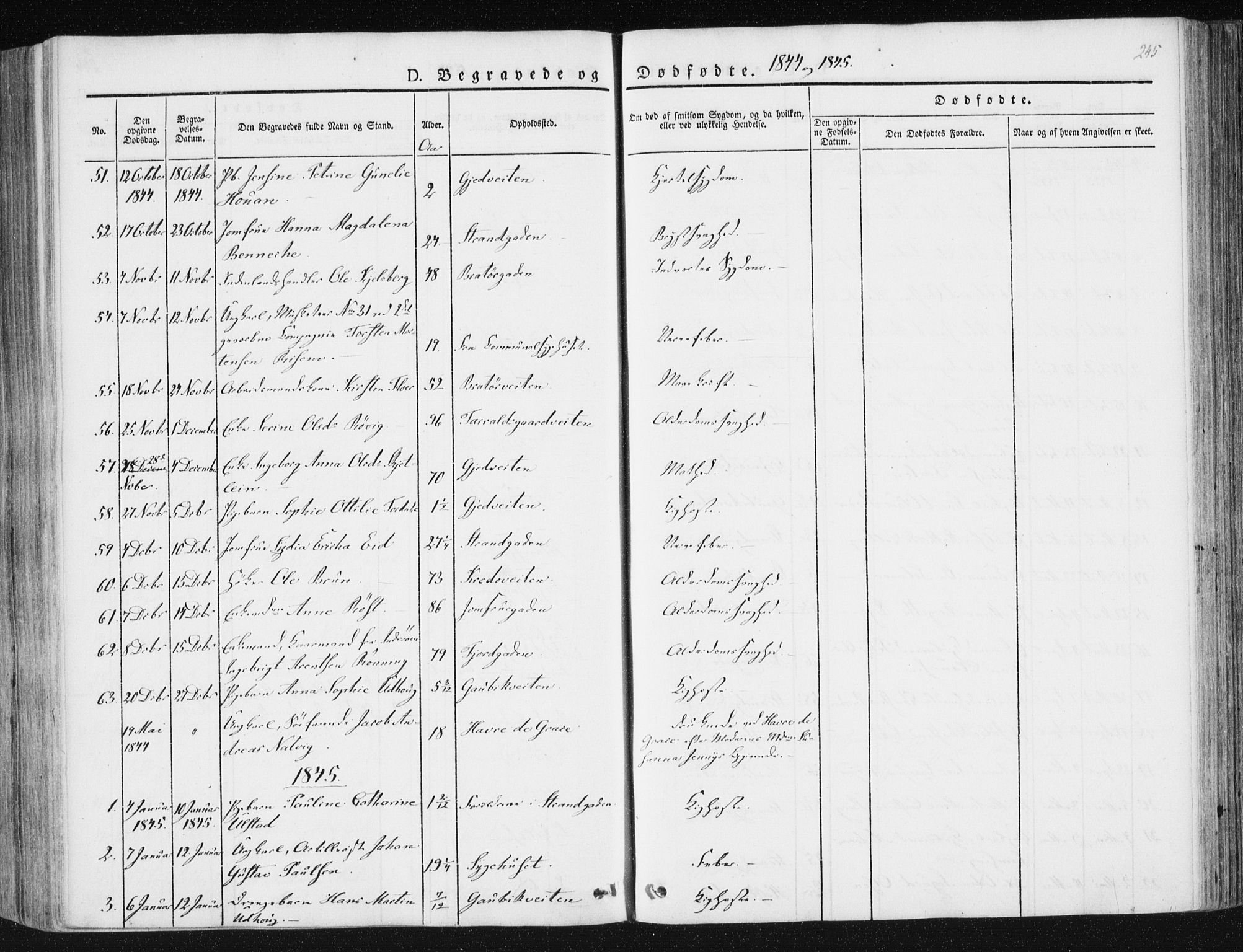 Ministerialprotokoller, klokkerbøker og fødselsregistre - Sør-Trøndelag, SAT/A-1456/602/L0110: Ministerialbok nr. 602A08, 1840-1854, s. 245