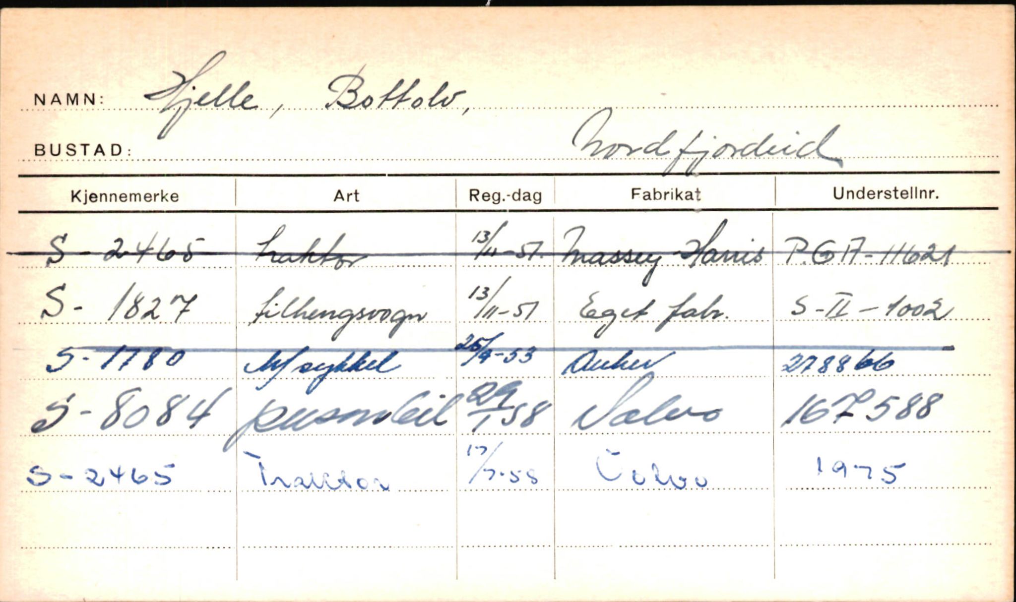 Statens vegvesen, Sogn og Fjordane vegkontor, AV/SAB-A-5301/4/F/L0001A: Eigarregister Fjordane til 1.6.1961, 1930-1961, s. 459