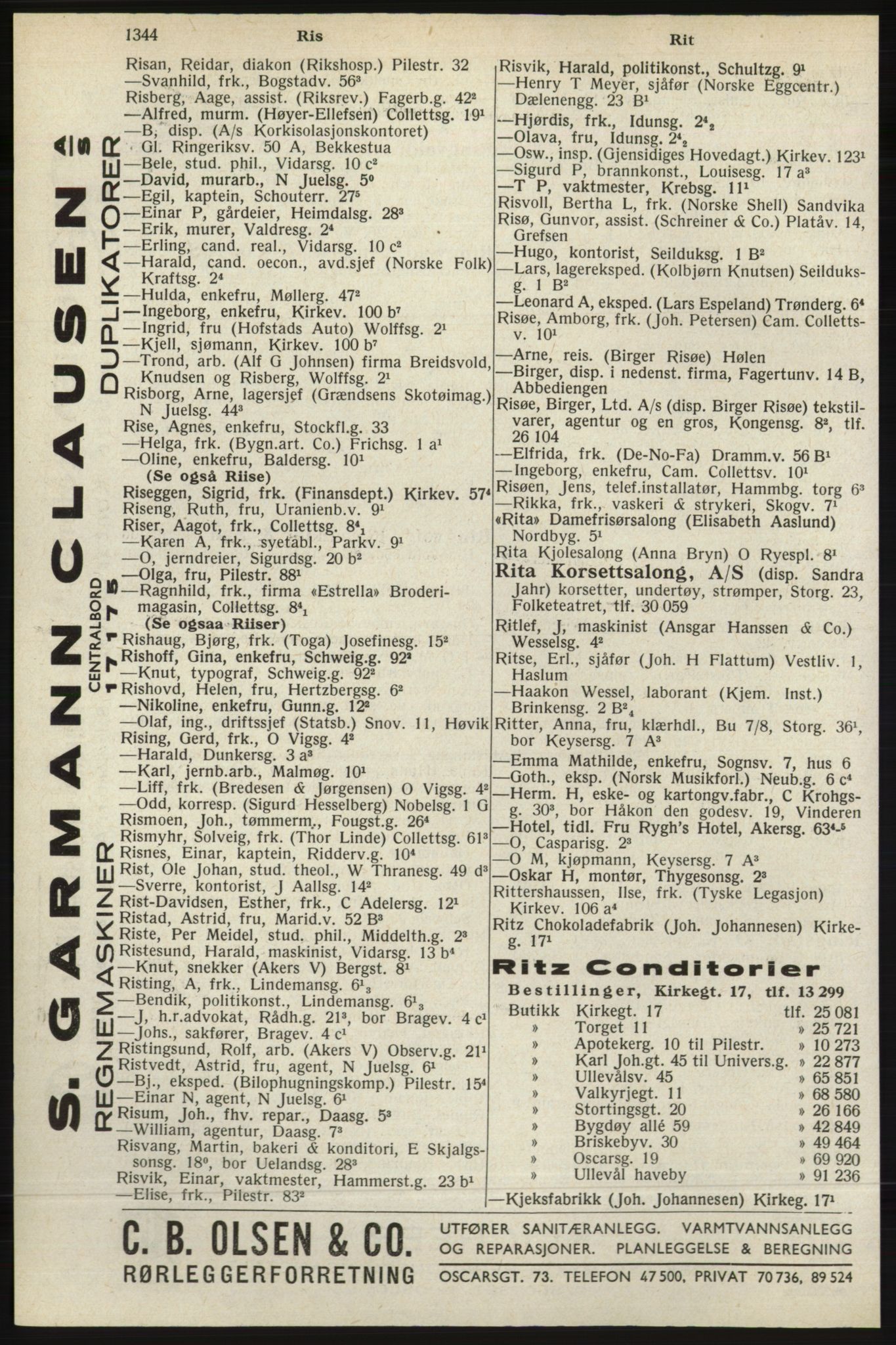 Kristiania/Oslo adressebok, PUBL/-, 1940, s. 1362