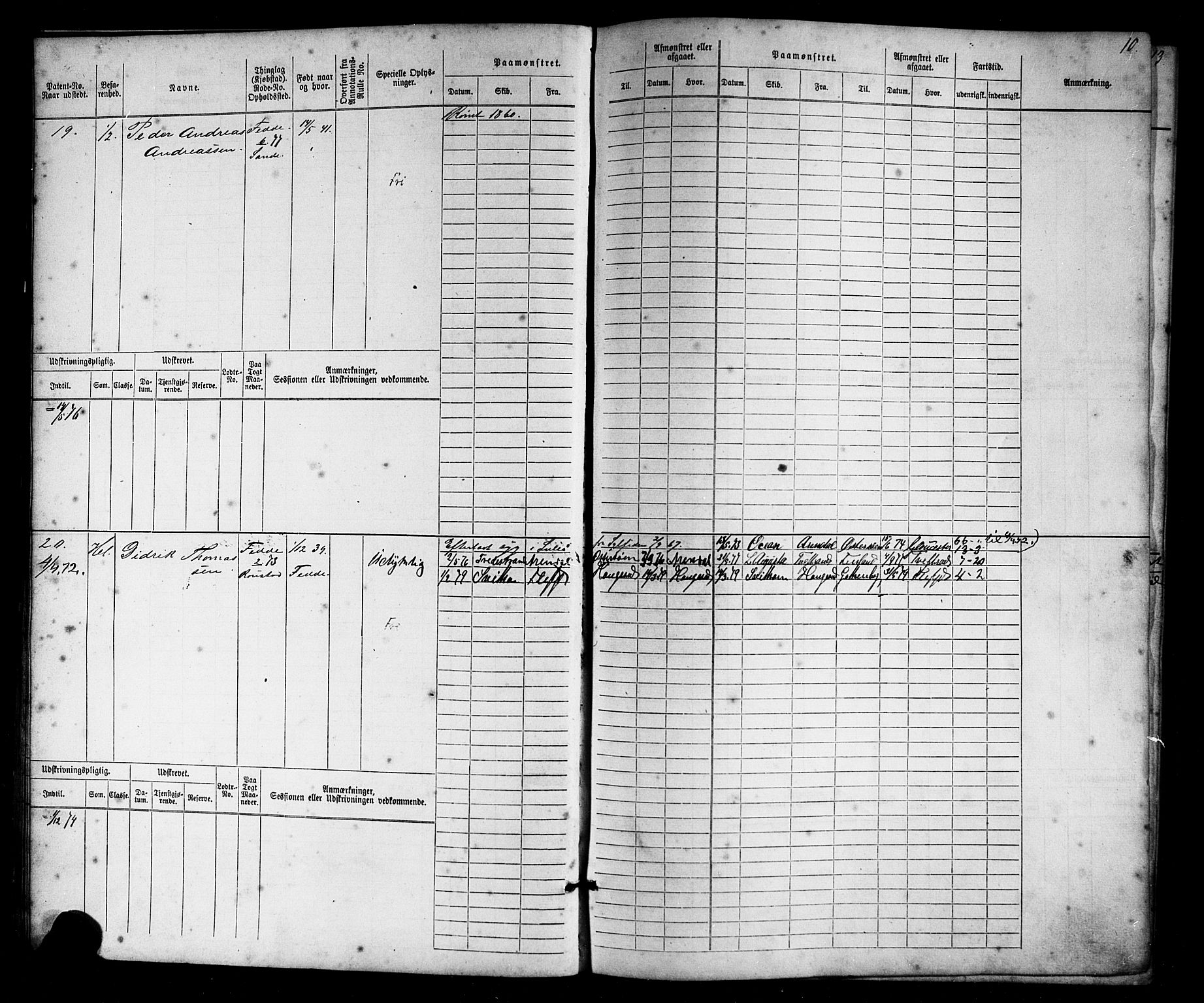 Flekkefjord mønstringskrets, AV/SAK-2031-0018/F/Fb/L0008: Hovedrulle nr 1-770, Æ-5, 1867-1900, s. 11