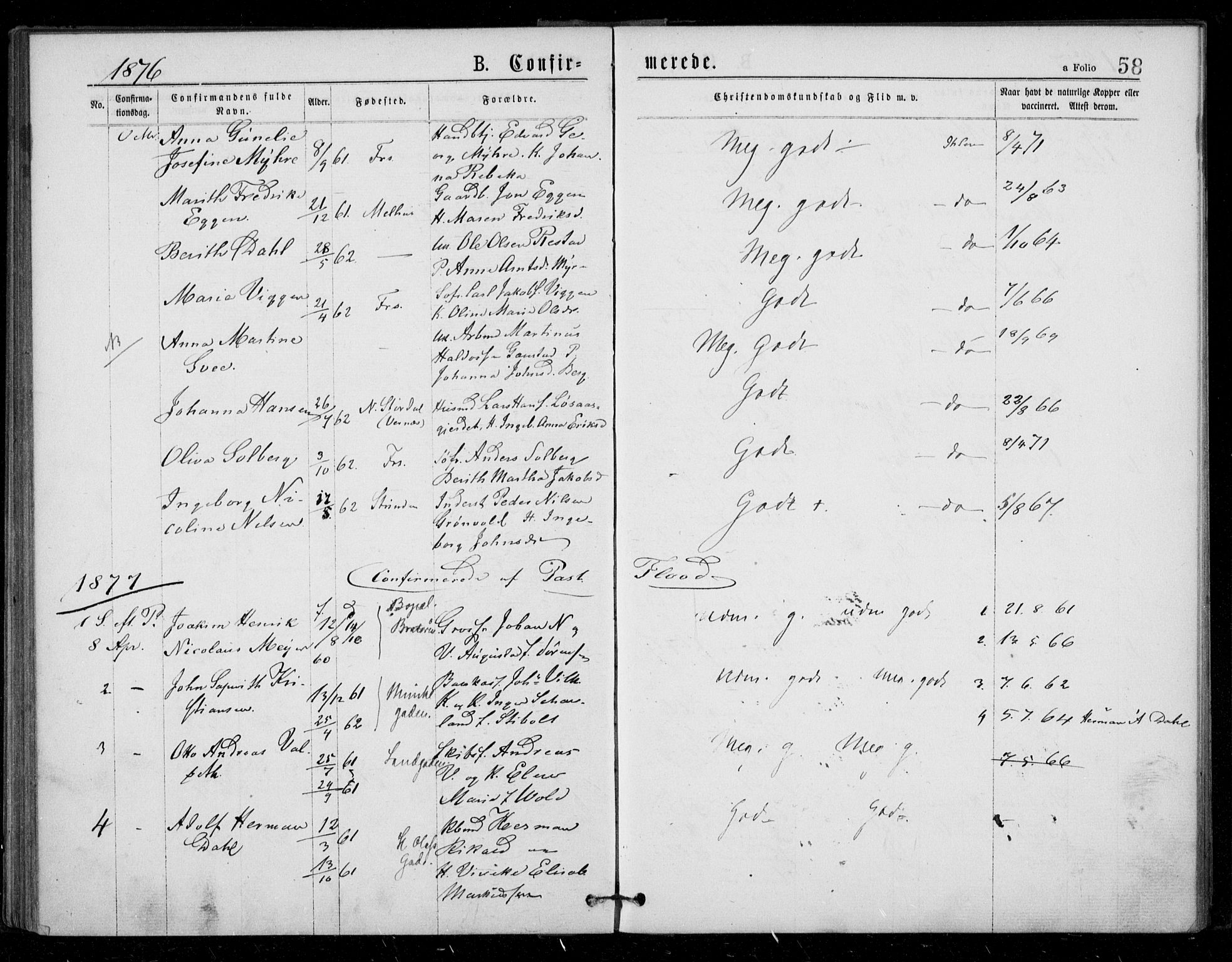 Ministerialprotokoller, klokkerbøker og fødselsregistre - Sør-Trøndelag, SAT/A-1456/602/L0121: Ministerialbok nr. 602A19, 1872-1879, s. 58