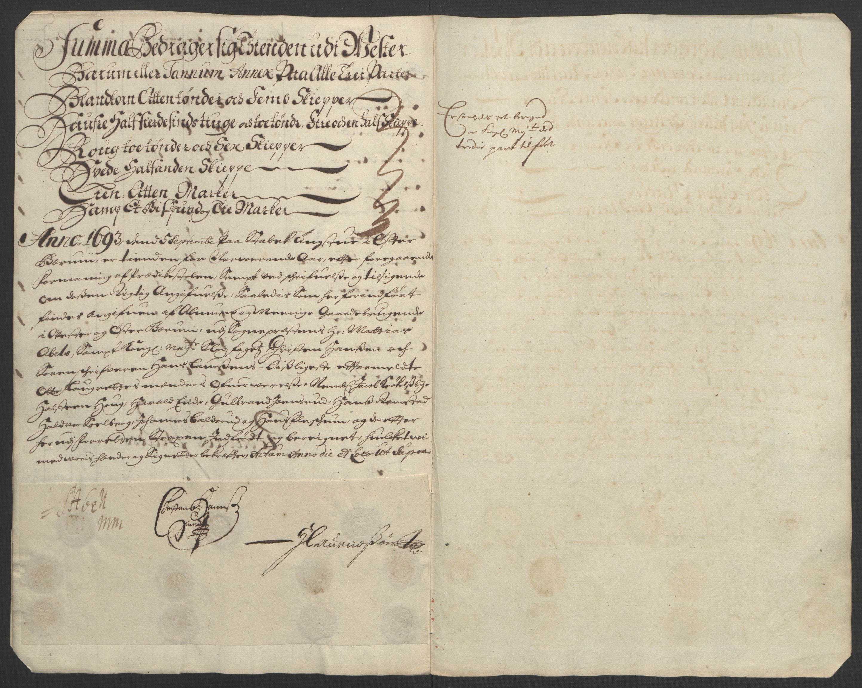 Rentekammeret inntil 1814, Reviderte regnskaper, Fogderegnskap, RA/EA-4092/R08/L0426: Fogderegnskap Aker, 1692-1693, s. 326
