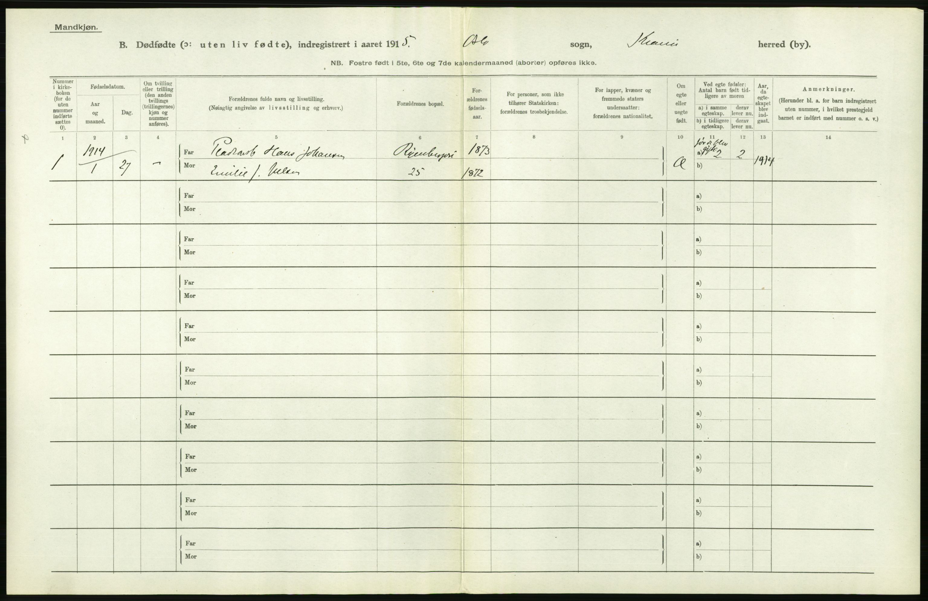 Statistisk sentralbyrå, Sosiodemografiske emner, Befolkning, AV/RA-S-2228/D/Df/Dfb/Dfbe/L0010: Kristiania: Døde, dødfødte., 1915, s. 486