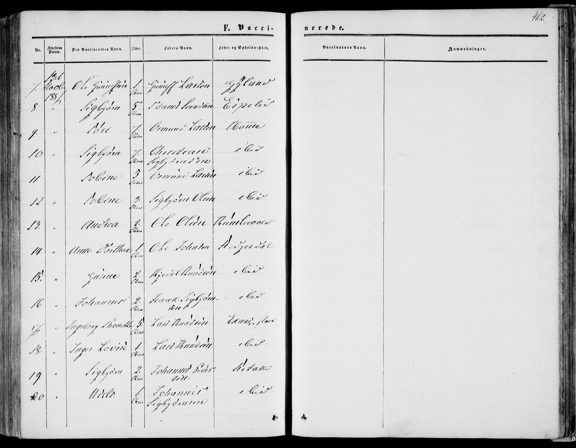 Bakke sokneprestkontor, AV/SAK-1111-0002/F/Fa/Fab/L0002: Ministerialbok nr. A 2, 1855-1884, s. 462