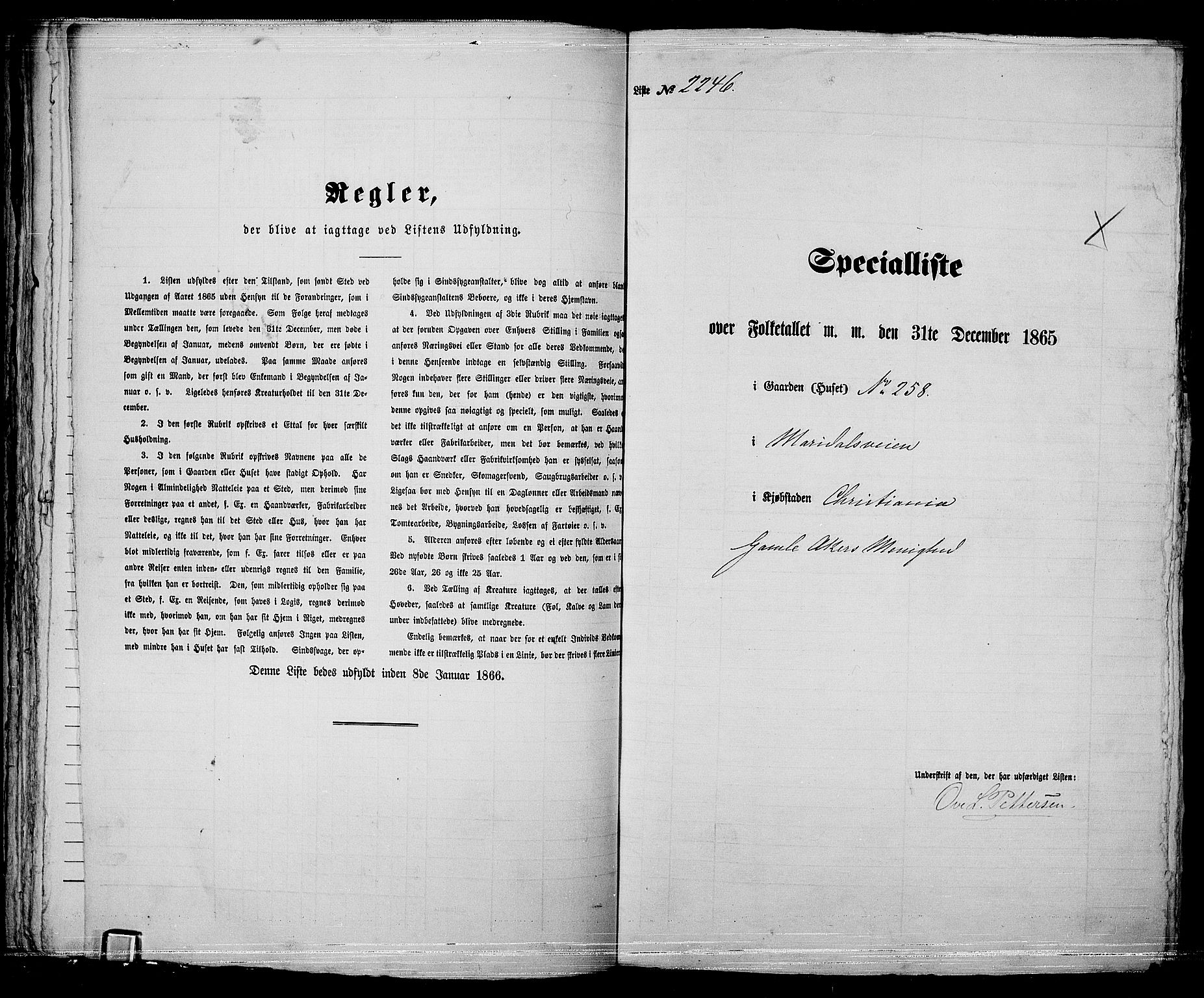 RA, Folketelling 1865 for 0301 Kristiania kjøpstad, 1865, s. 5007