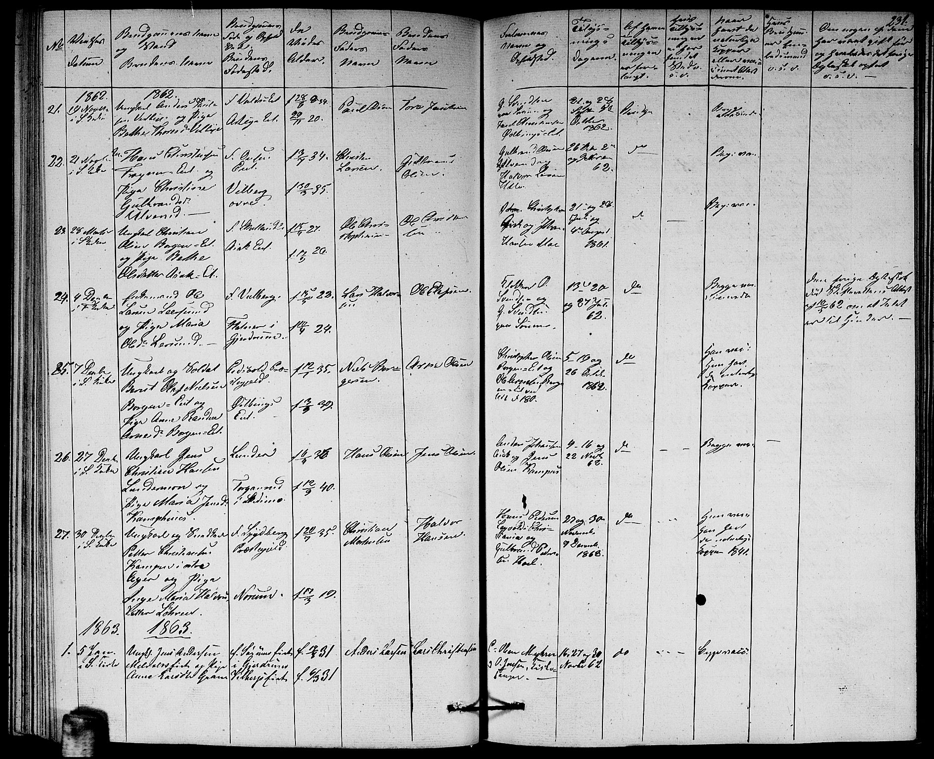 Sørum prestekontor Kirkebøker, AV/SAO-A-10303/G/Ga/L0003: Klokkerbok nr. I 3, 1846-1863, s. 231
