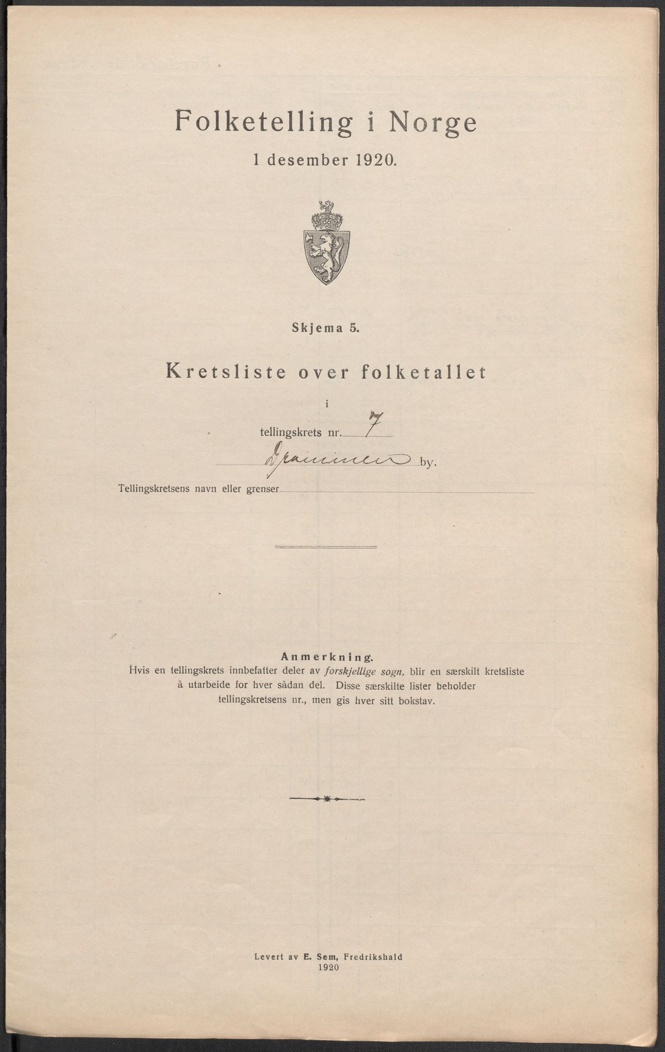 SAKO, Folketelling 1920 for 0602 Drammen kjøpstad, 1920, s. 61