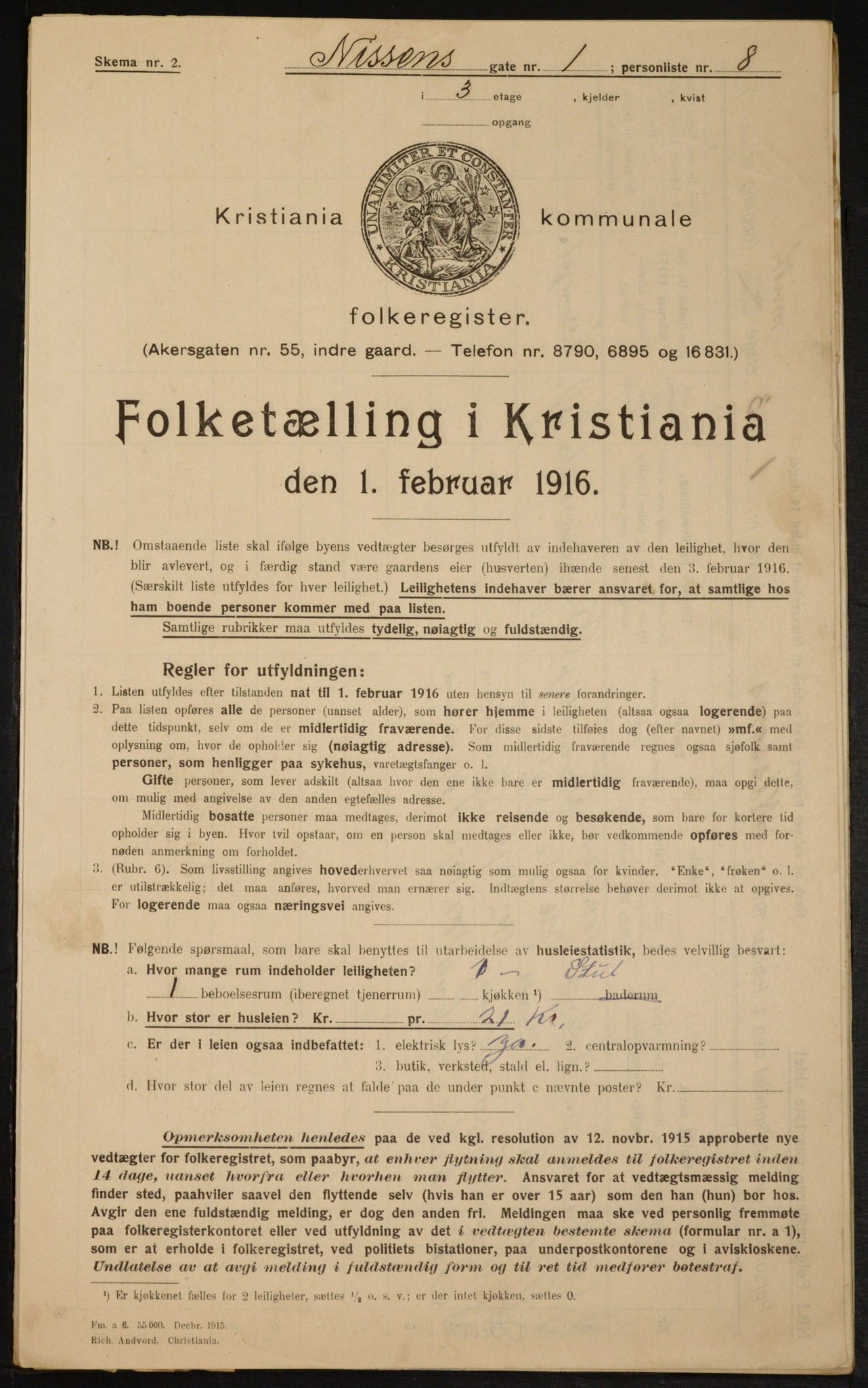 OBA, Kommunal folketelling 1.2.1916 for Kristiania, 1916, s. 72920