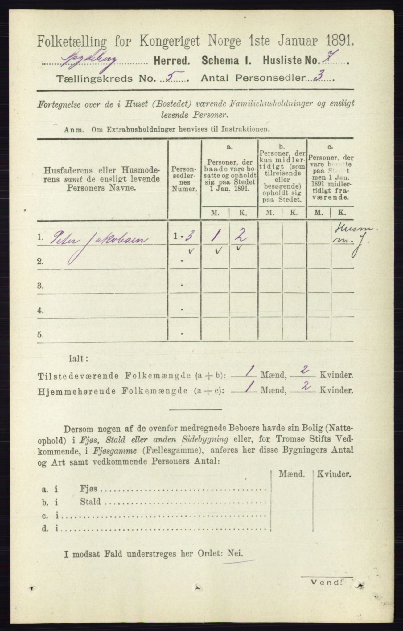 RA, Folketelling 1891 for 0123 Spydeberg herred, 1891, s. 2283