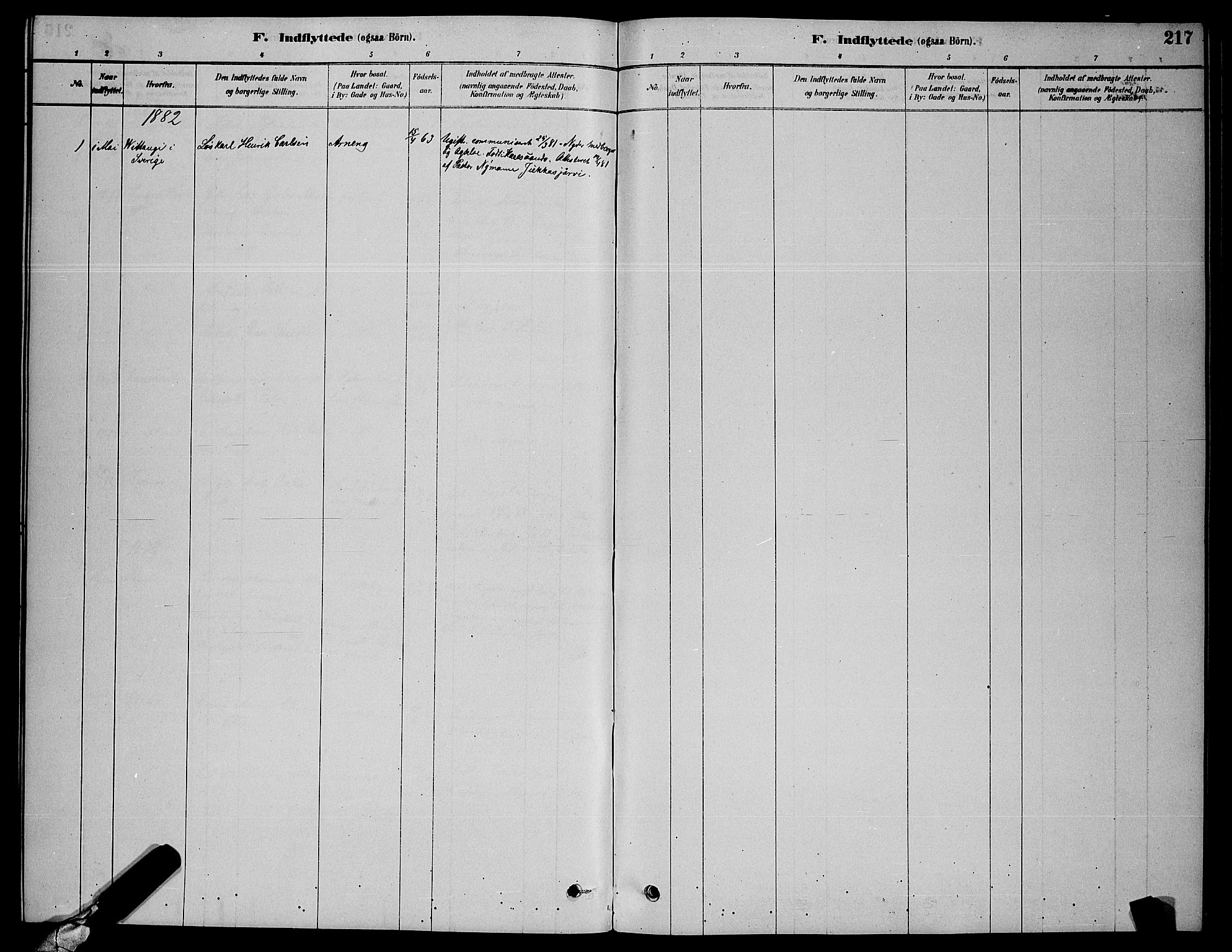 Skjervøy sokneprestkontor, AV/SATØ-S-1300/H/Ha/Hab/L0006klokker: Klokkerbok nr. 6, 1878-1888, s. 217