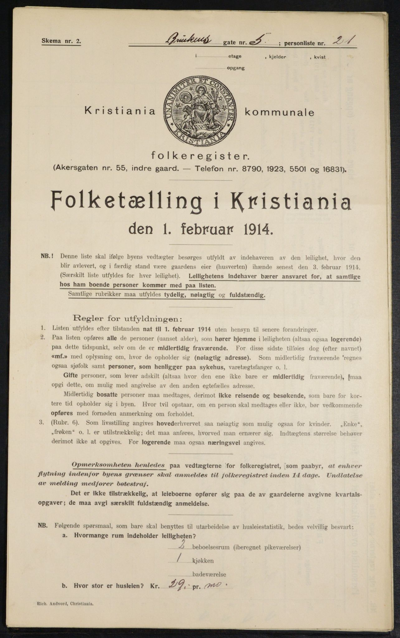 OBA, Kommunal folketelling 1.2.1914 for Kristiania, 1914, s. 8844