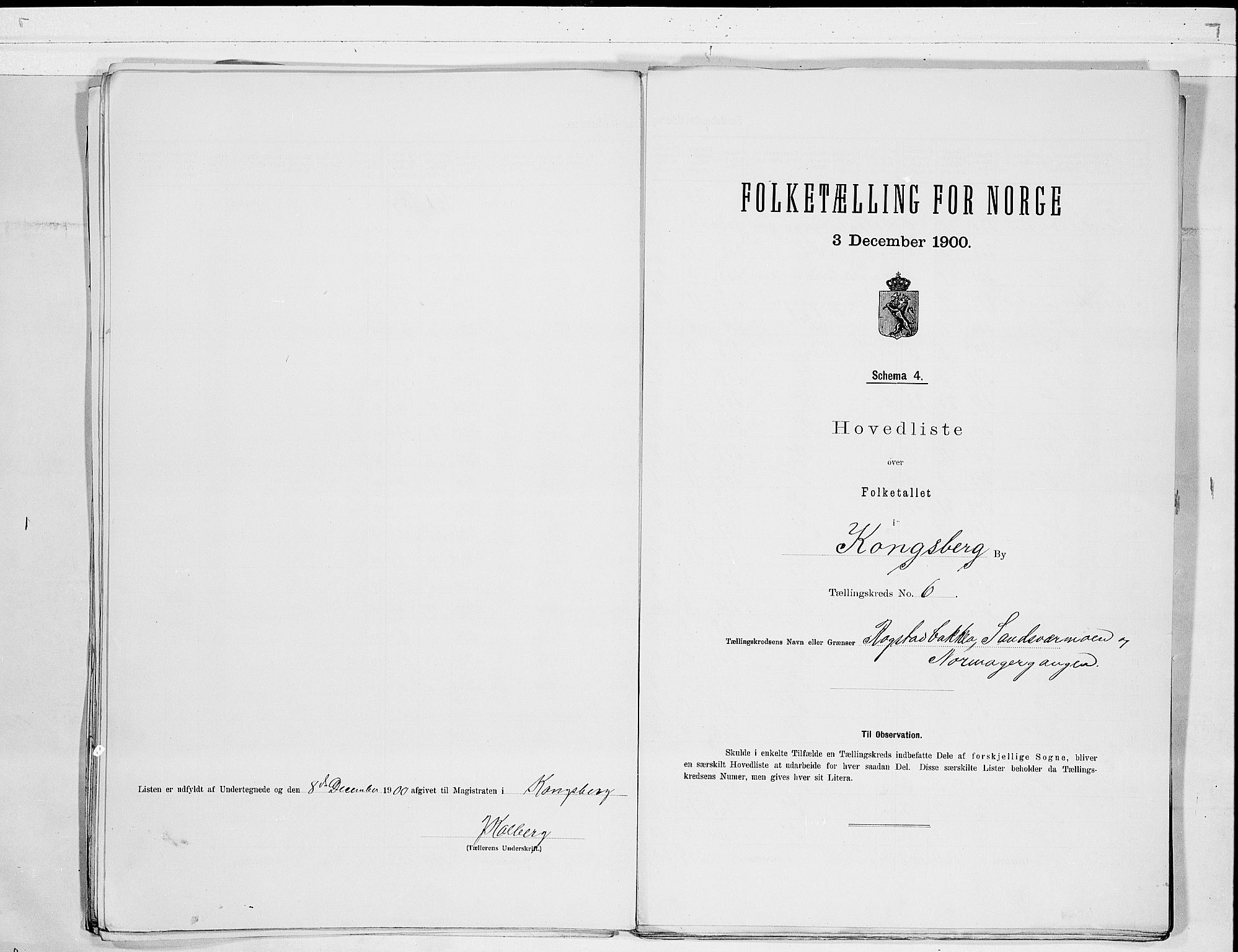 RA, Folketelling 1900 for 0604 Kongsberg kjøpstad, 1900, s. 14