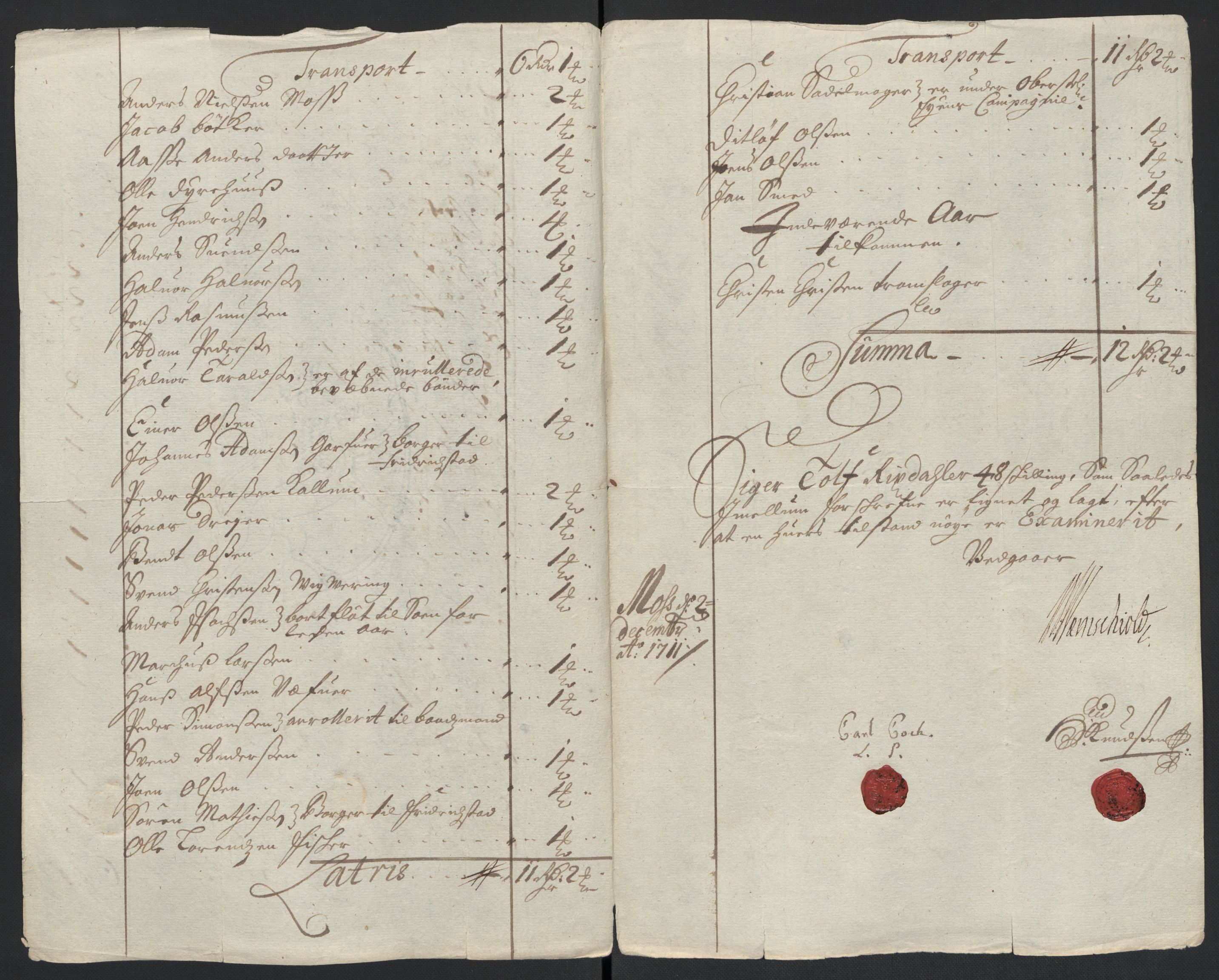 Rentekammeret inntil 1814, Reviderte regnskaper, Fogderegnskap, AV/RA-EA-4092/R04/L0136: Fogderegnskap Moss, Onsøy, Tune, Veme og Åbygge, 1711, s. 53