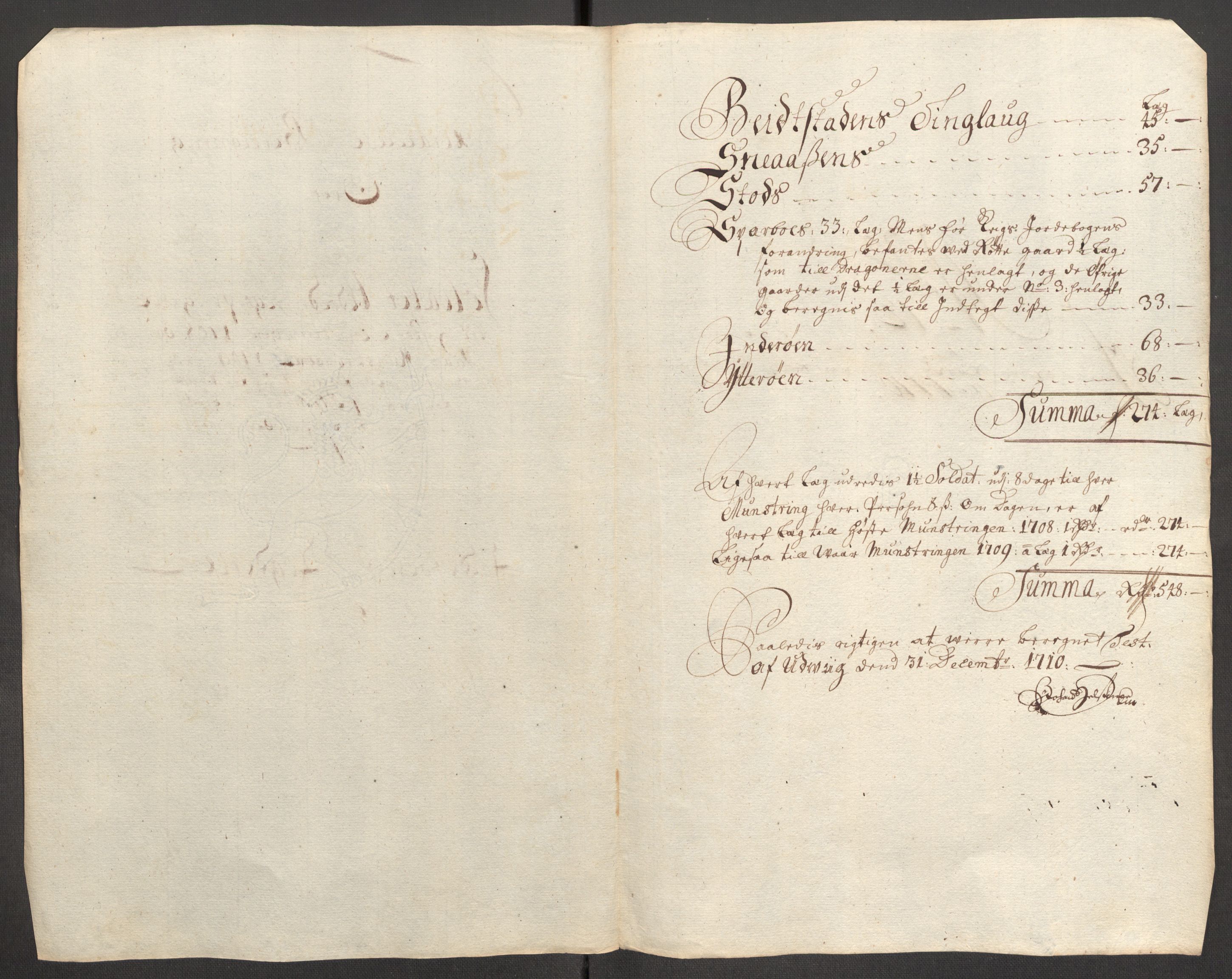 Rentekammeret inntil 1814, Reviderte regnskaper, Fogderegnskap, AV/RA-EA-4092/R63/L4318: Fogderegnskap Inderøy, 1710, s. 170