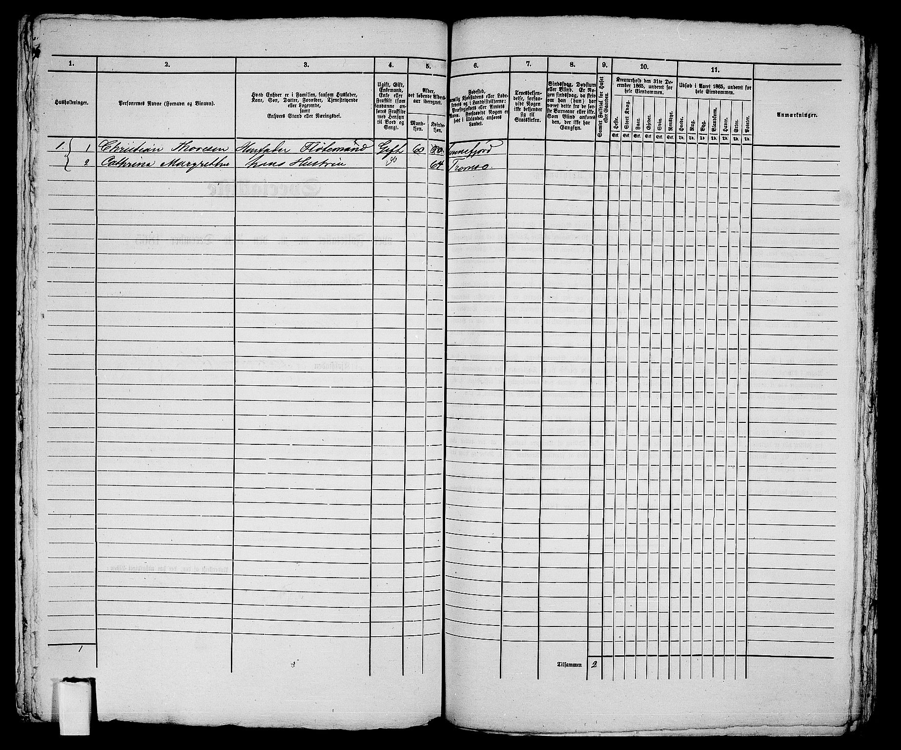 RA, Folketelling 1865 for 2001B Hammerfest prestegjeld, Hammerfest kjøpstad, 1865, s. 262