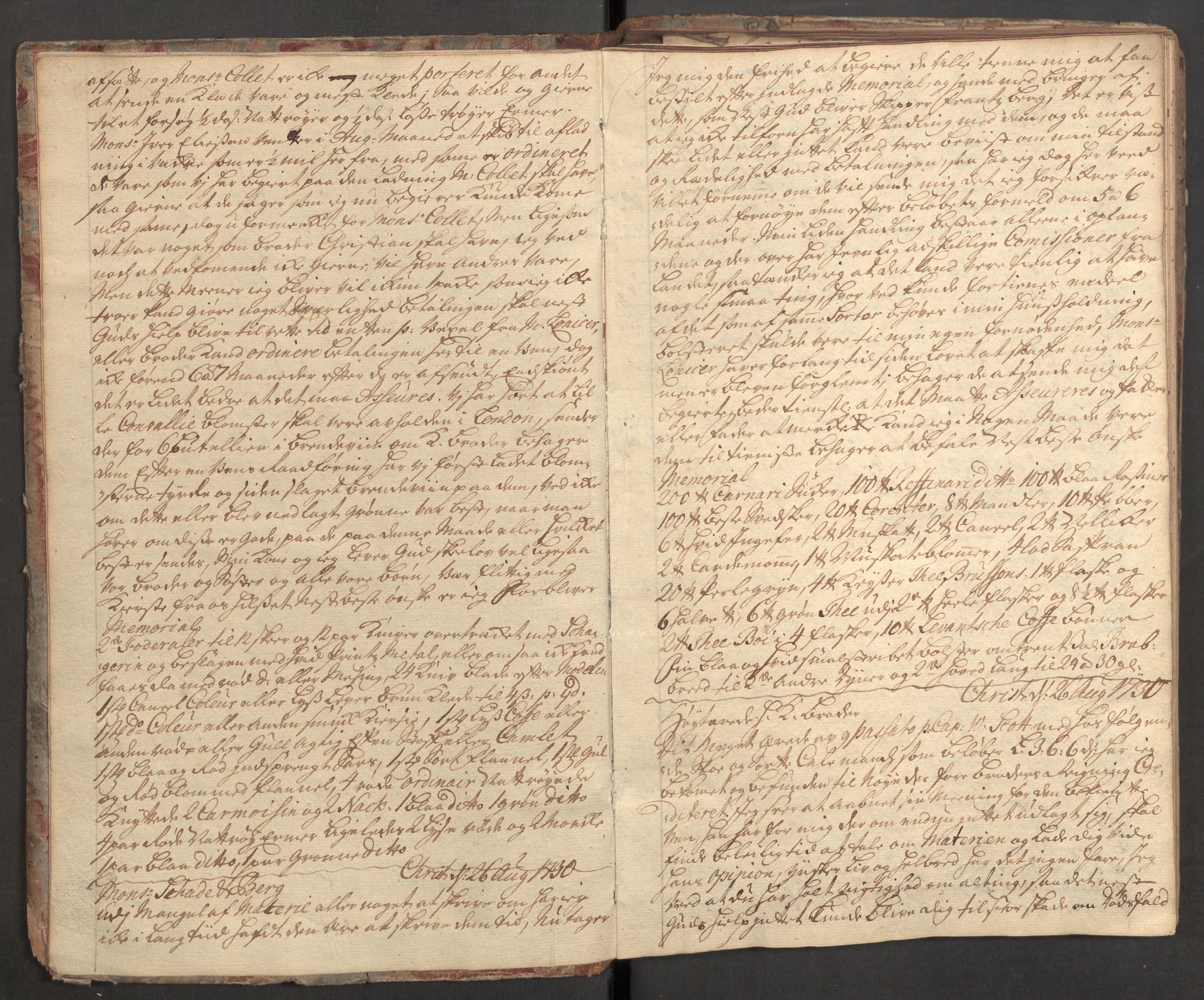 Rentekammeret inntil 1814, Realistisk ordnet avdeling, RA/EA-4070/Kh/L0004: [R2]: Kjøpmann Johan Pohlmands kopibok, 1730-1734, s. 4
