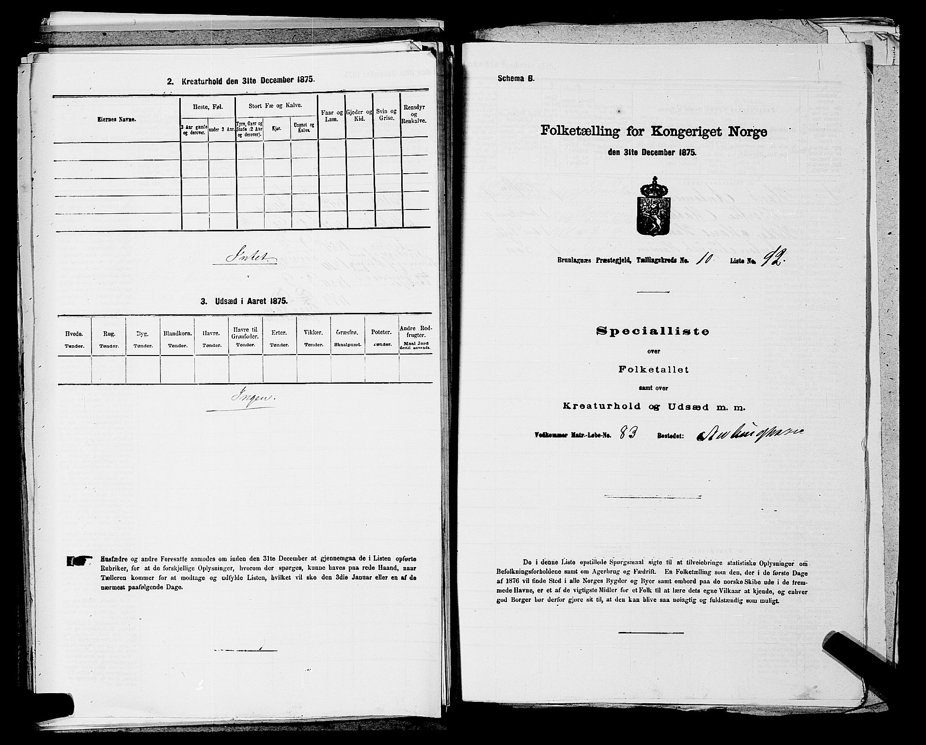 SAKO, Folketelling 1875 for 0726P Brunlanes prestegjeld, 1875, s. 1380