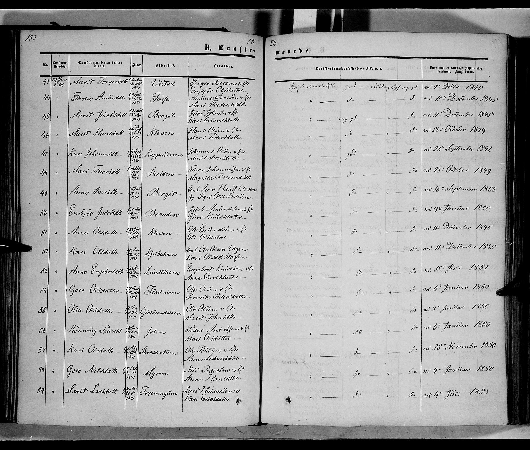 Nord-Fron prestekontor, SAH/PREST-080/H/Ha/Haa/L0001: Ministerialbok nr. 1, 1851-1864, s. 183