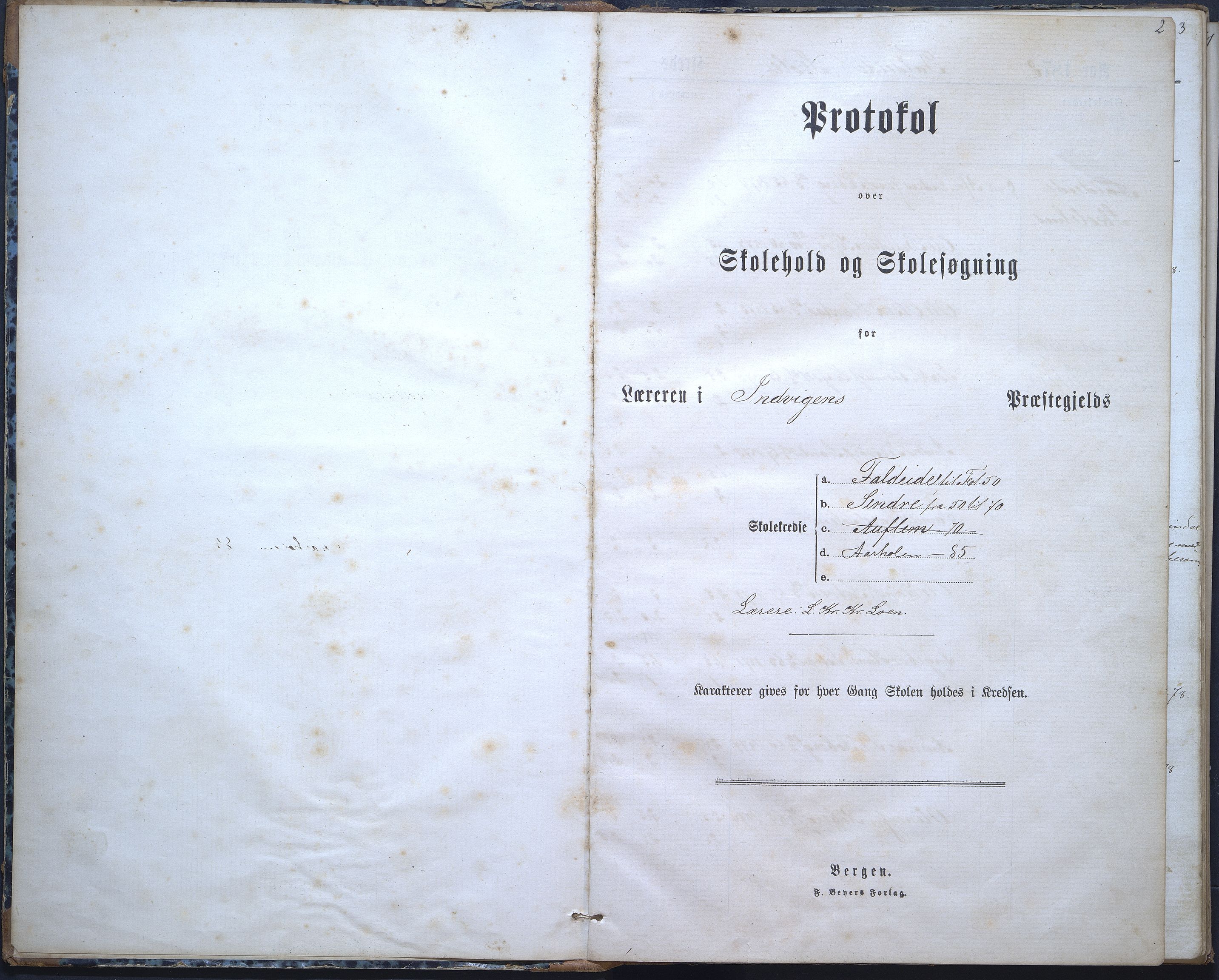 Innvik kommune. Sindre skule, VLFK/K-14470.520.09/542/L0002: skuleprotokoll for Faleide skule, Sindre skule, Auflem skule og Aarholen skule, 1878-1895