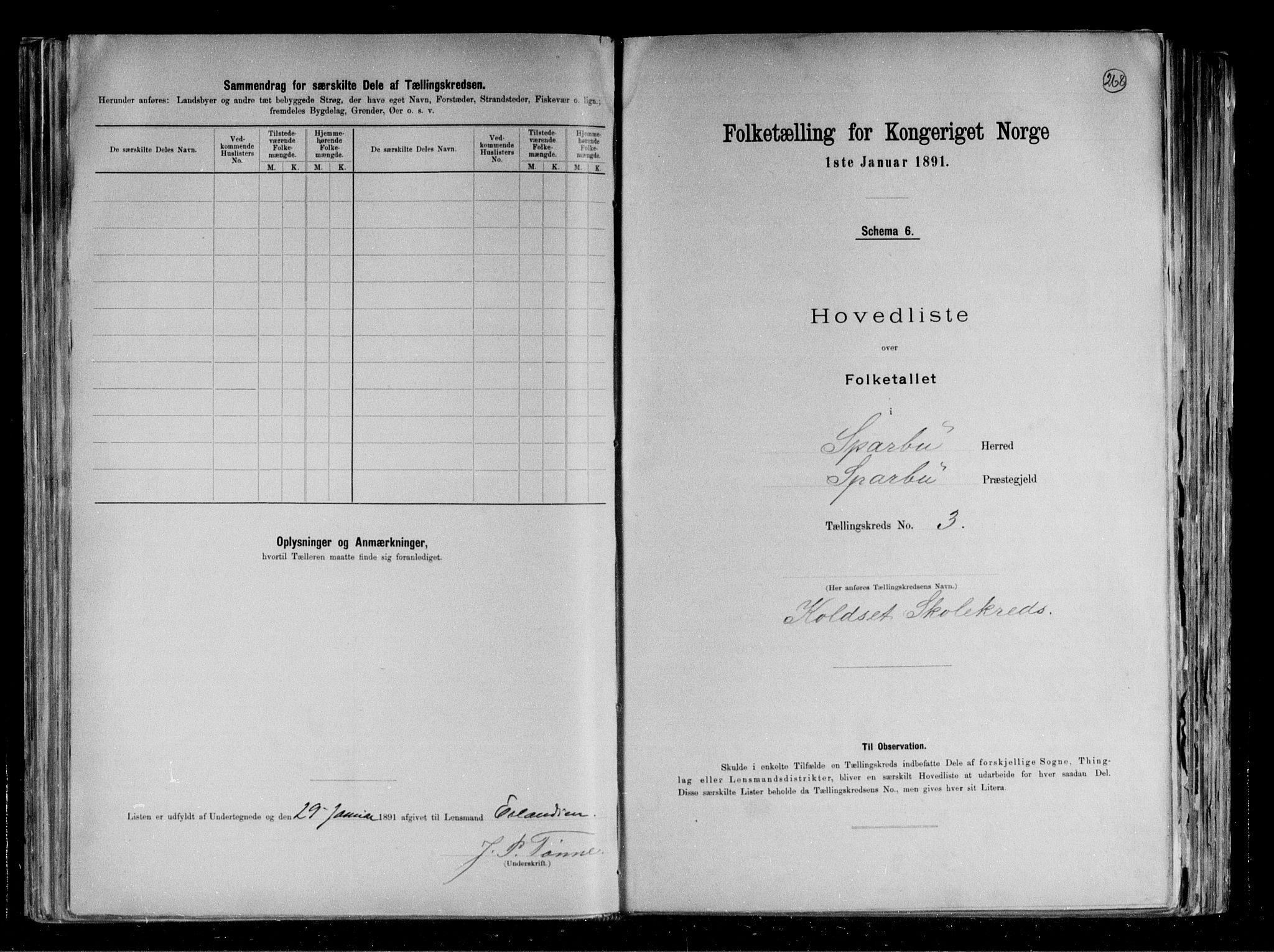 RA, Folketelling 1891 for 1731 Sparbu herred, 1891, s. 9