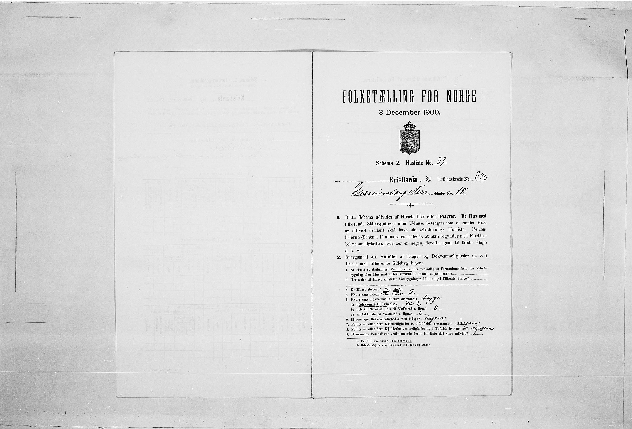 SAO, Folketelling 1900 for 0301 Kristiania kjøpstad, 1900, s. 108094