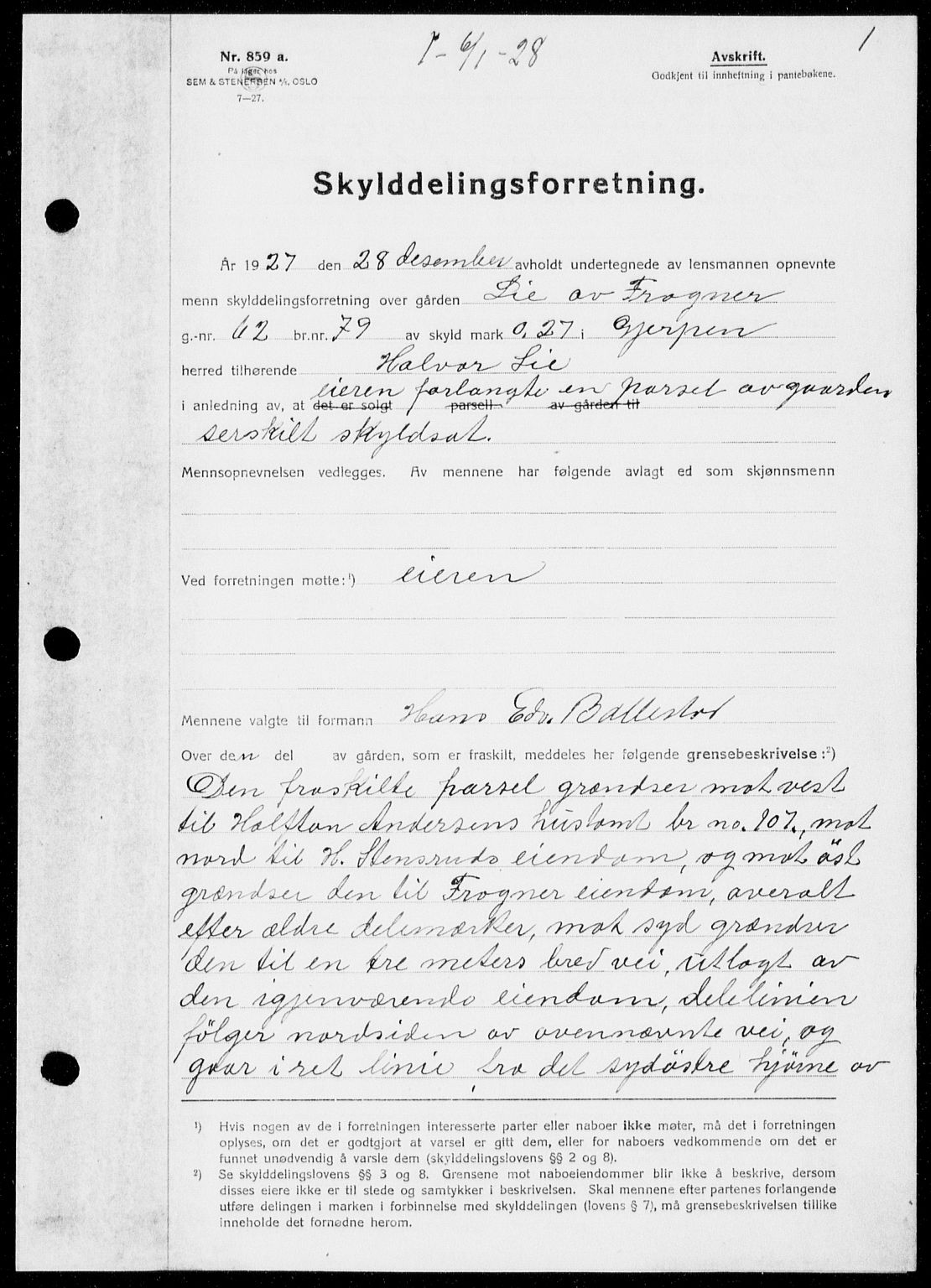 Gjerpen sorenskriveri, SAKO/A-216/G/Ga/Gaa/L0048: Pantebok nr. I 48 og 50-51, 1926-1928, Tingl.dato: 06.01.1928