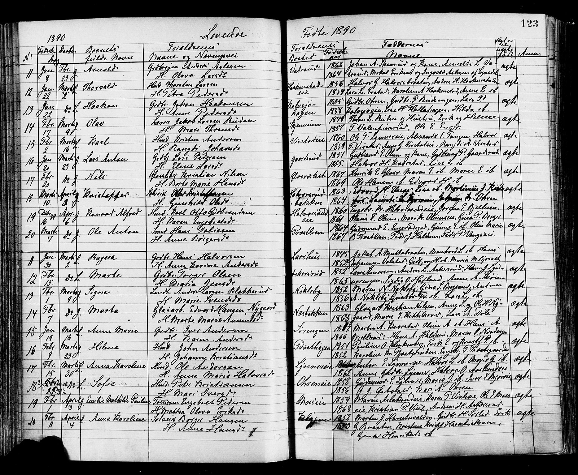 Jevnaker prestekontor, AV/SAH-PREST-116/H/Ha/Haa/L0008: Ministerialbok nr. 8, 1877-1890, s. 123