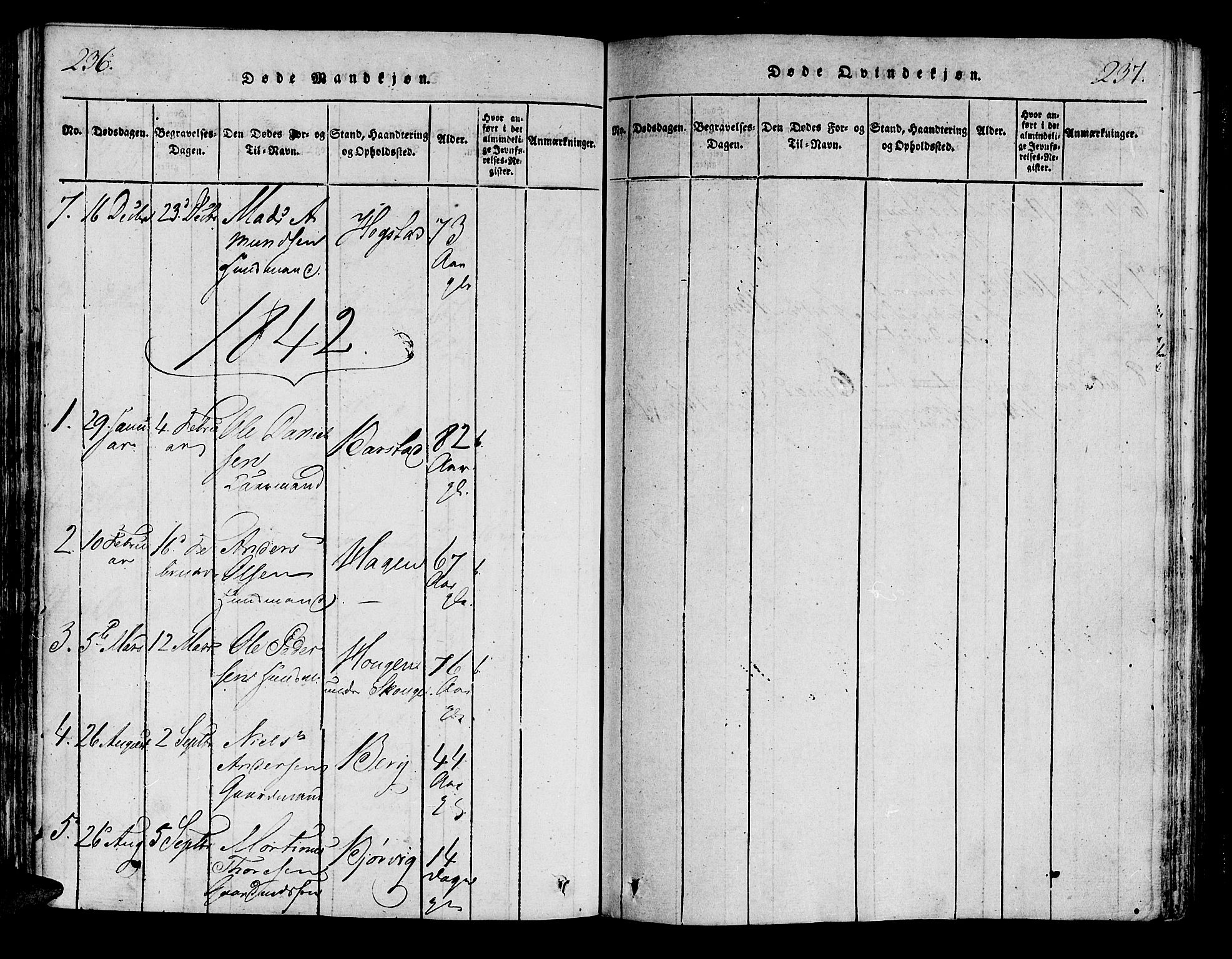 Ministerialprotokoller, klokkerbøker og fødselsregistre - Nord-Trøndelag, SAT/A-1458/722/L0217: Ministerialbok nr. 722A04, 1817-1842, s. 236-237