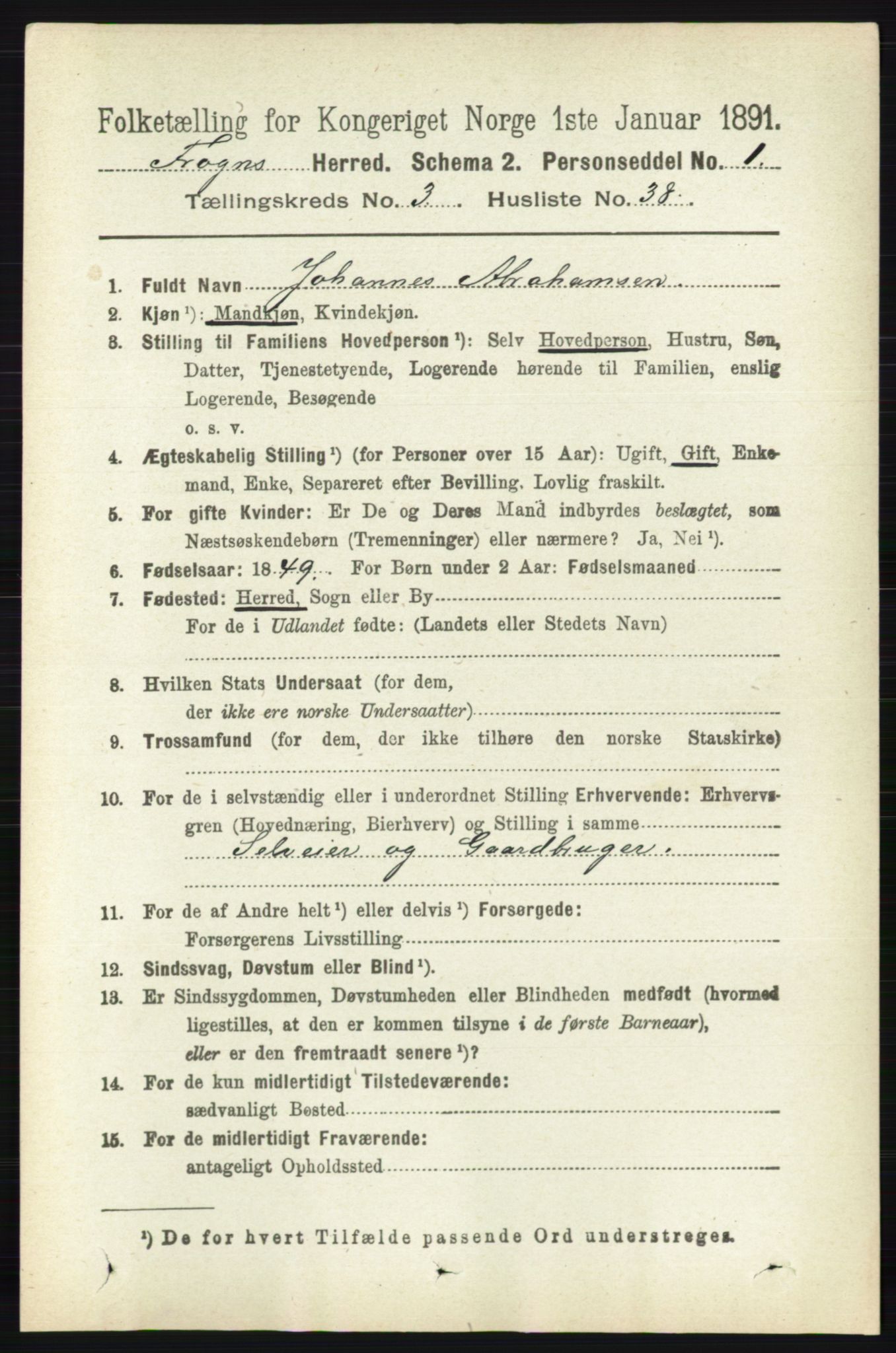 RA, Folketelling 1891 for 0215 Frogn herred, 1891, s. 2129