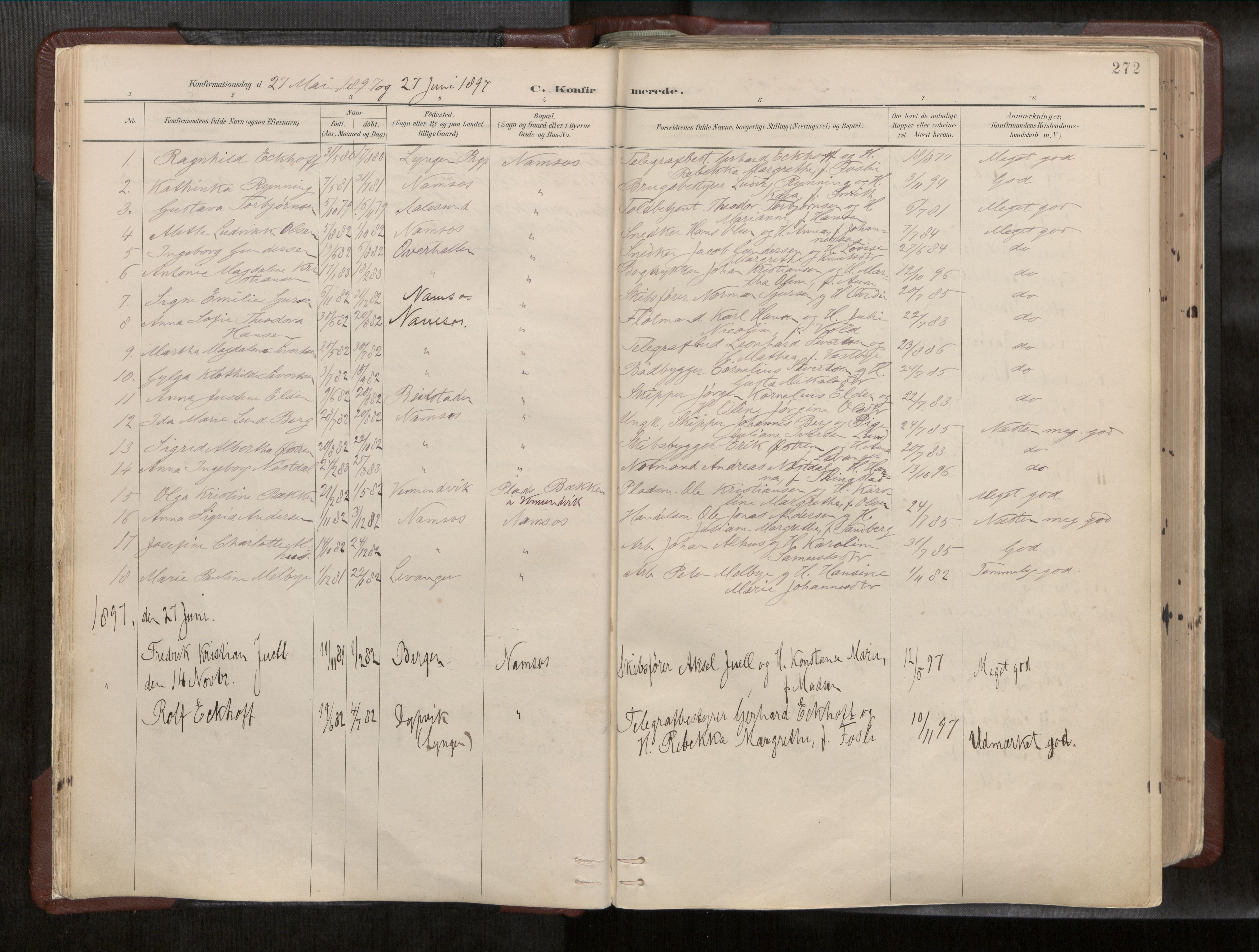 Ministerialprotokoller, klokkerbøker og fødselsregistre - Nord-Trøndelag, SAT/A-1458/768/L0579a: Ministerialbok nr. 768A14, 1887-1931, s. 272