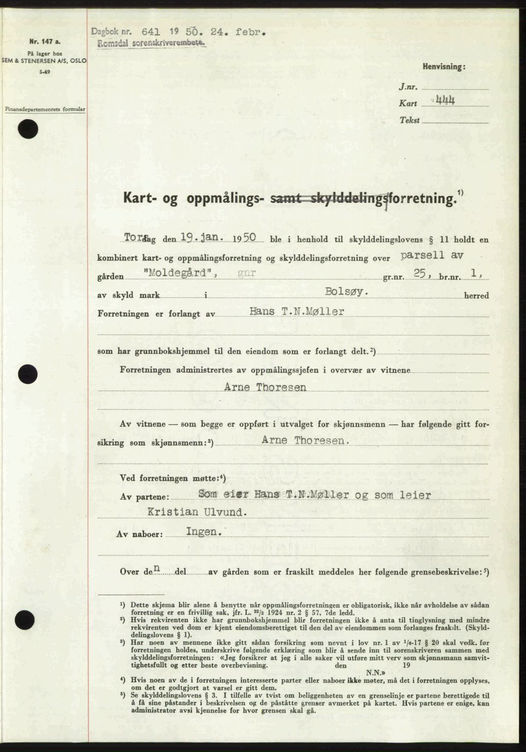 Romsdal sorenskriveri, SAT/A-4149/1/2/2C: Pantebok nr. A32, 1950-1950, Dagboknr: 641/1950