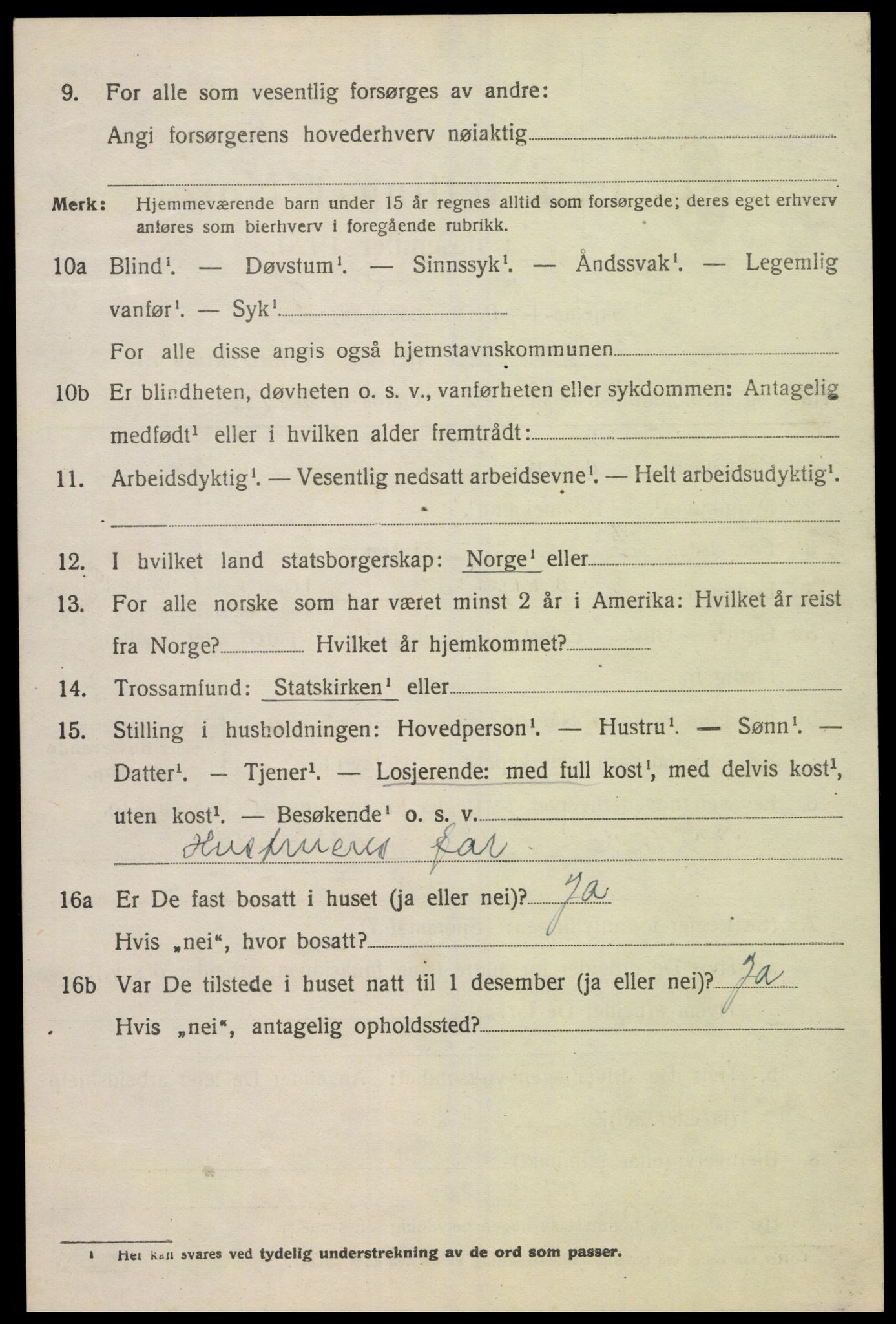 SAK, Folketelling 1920 for 1032 Lyngdal herred, 1920, s. 2404
