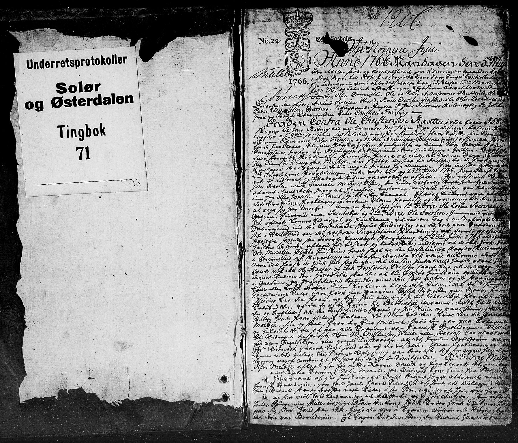 Solør og Østerdalen sorenskriveri, SAH/TING-024/G/Gb/L0071: Tingbok, 1766-1769, s. 0b-1a