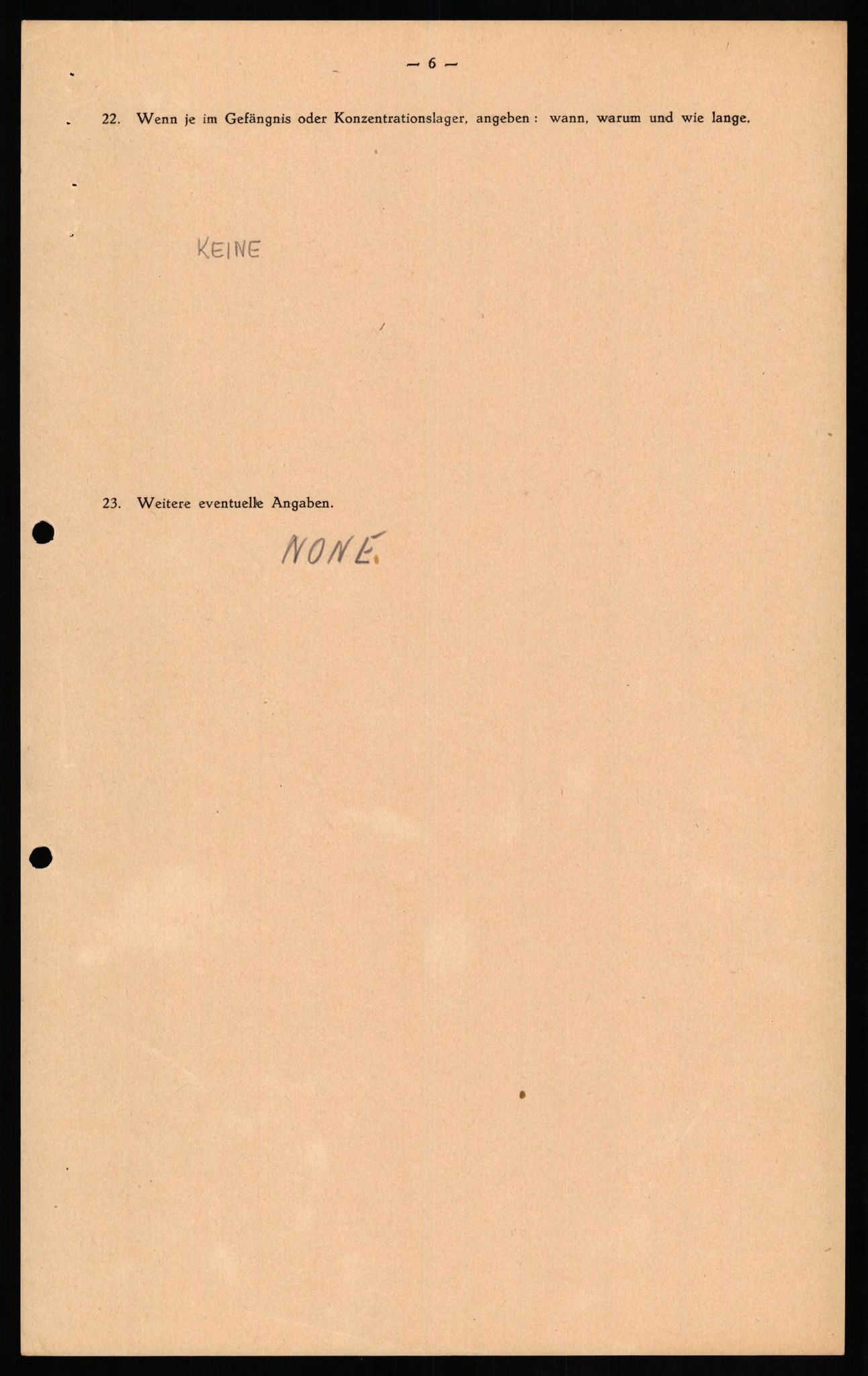 Forsvaret, Forsvarets overkommando II, RA/RAFA-3915/D/Db/L0015: CI Questionaires. Tyske okkupasjonsstyrker i Norge. Tyskere., 1945-1946, s. 454