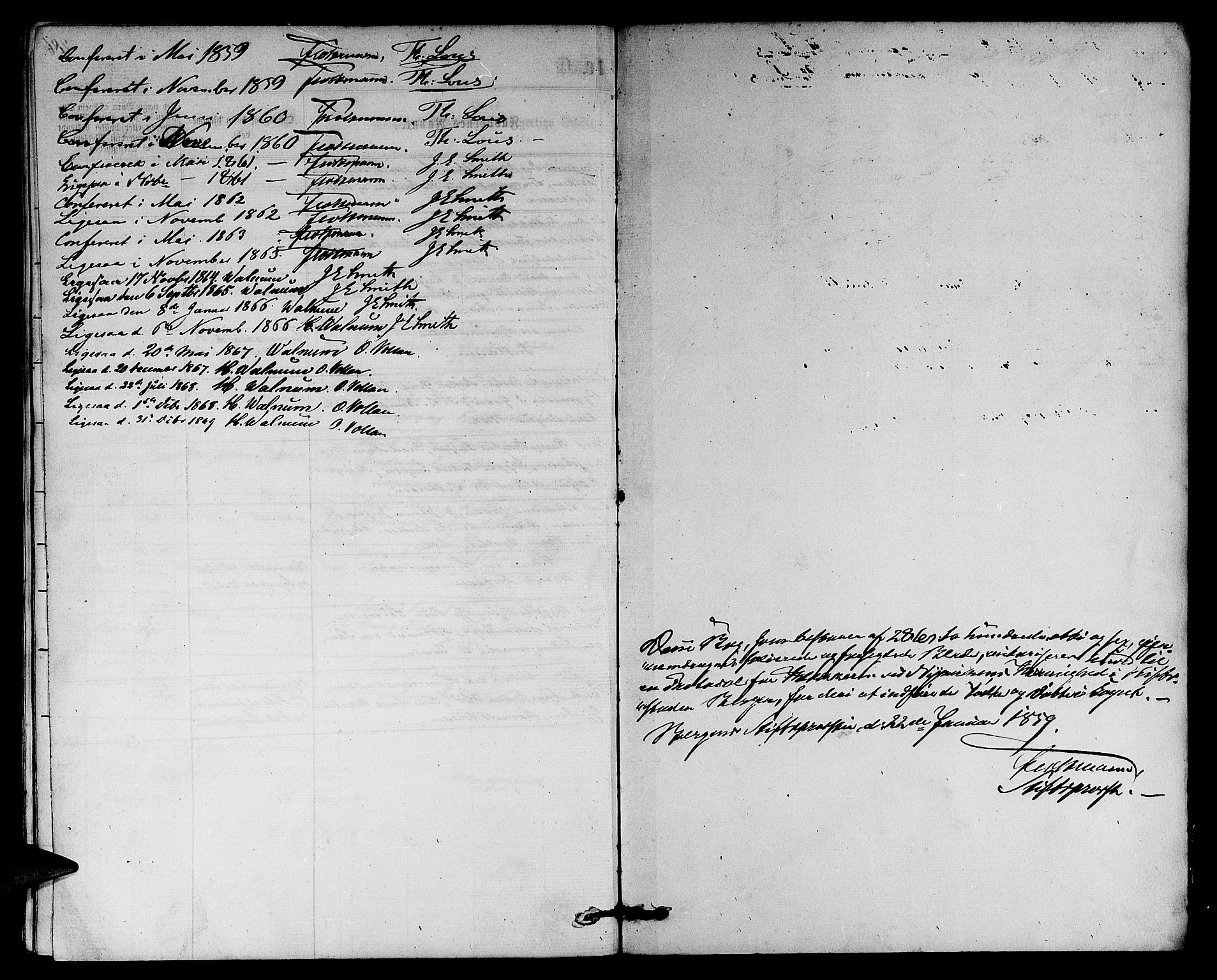 Nykirken Sokneprestembete, AV/SAB-A-77101/H/Hab: Klokkerbok nr. B 2, 1859-1868