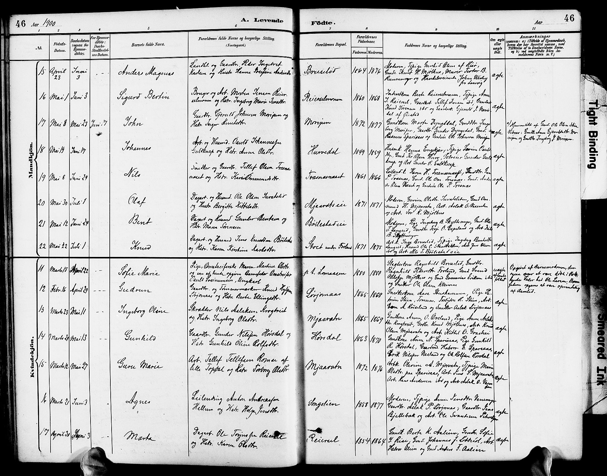 Froland sokneprestkontor, AV/SAK-1111-0013/F/Fb/L0010: Klokkerbok nr. B 10, 1893-1920, s. 46