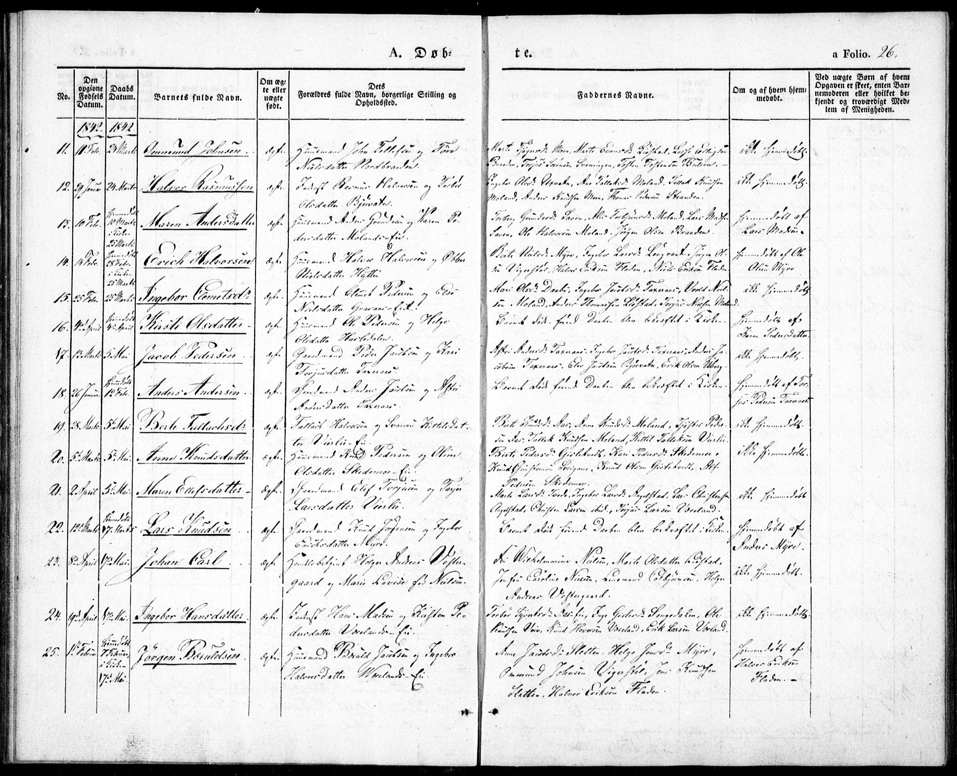 Gjerstad sokneprestkontor, AV/SAK-1111-0014/F/Fa/Fab/L0002: Ministerialbok nr. A 2, 1835-1852, s. 26