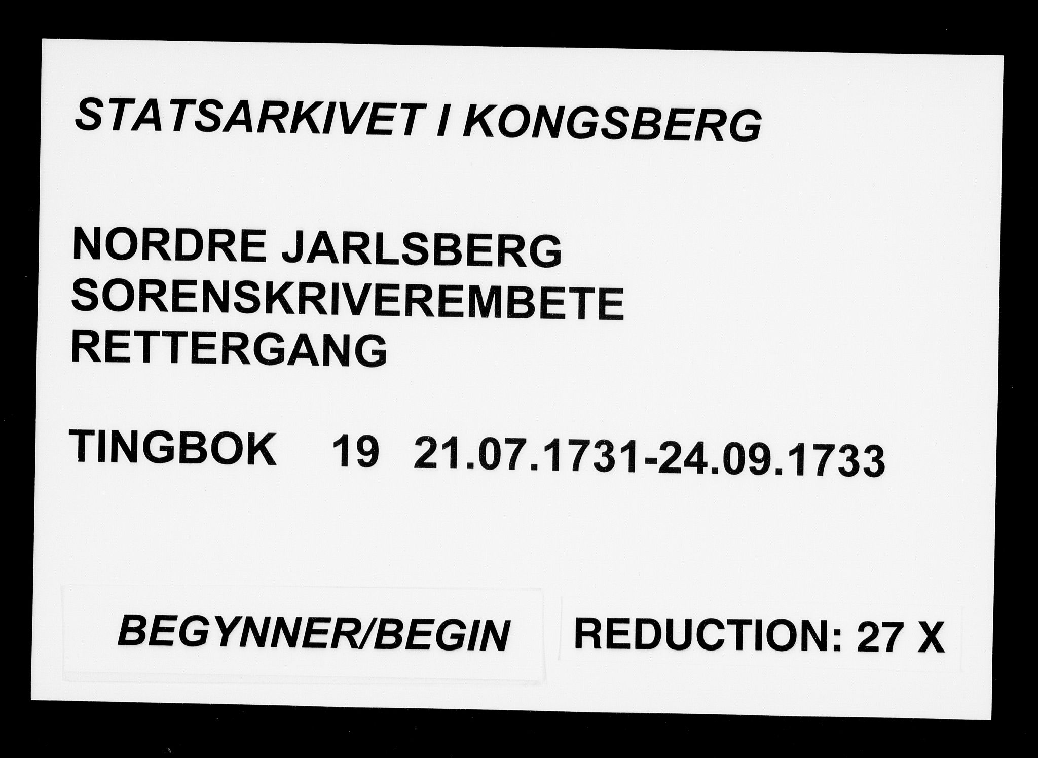 Nordre Jarlsberg sorenskriveri, SAKO/A-80/F/Fa/Faa/L0019: Tingbok, 1731-1733