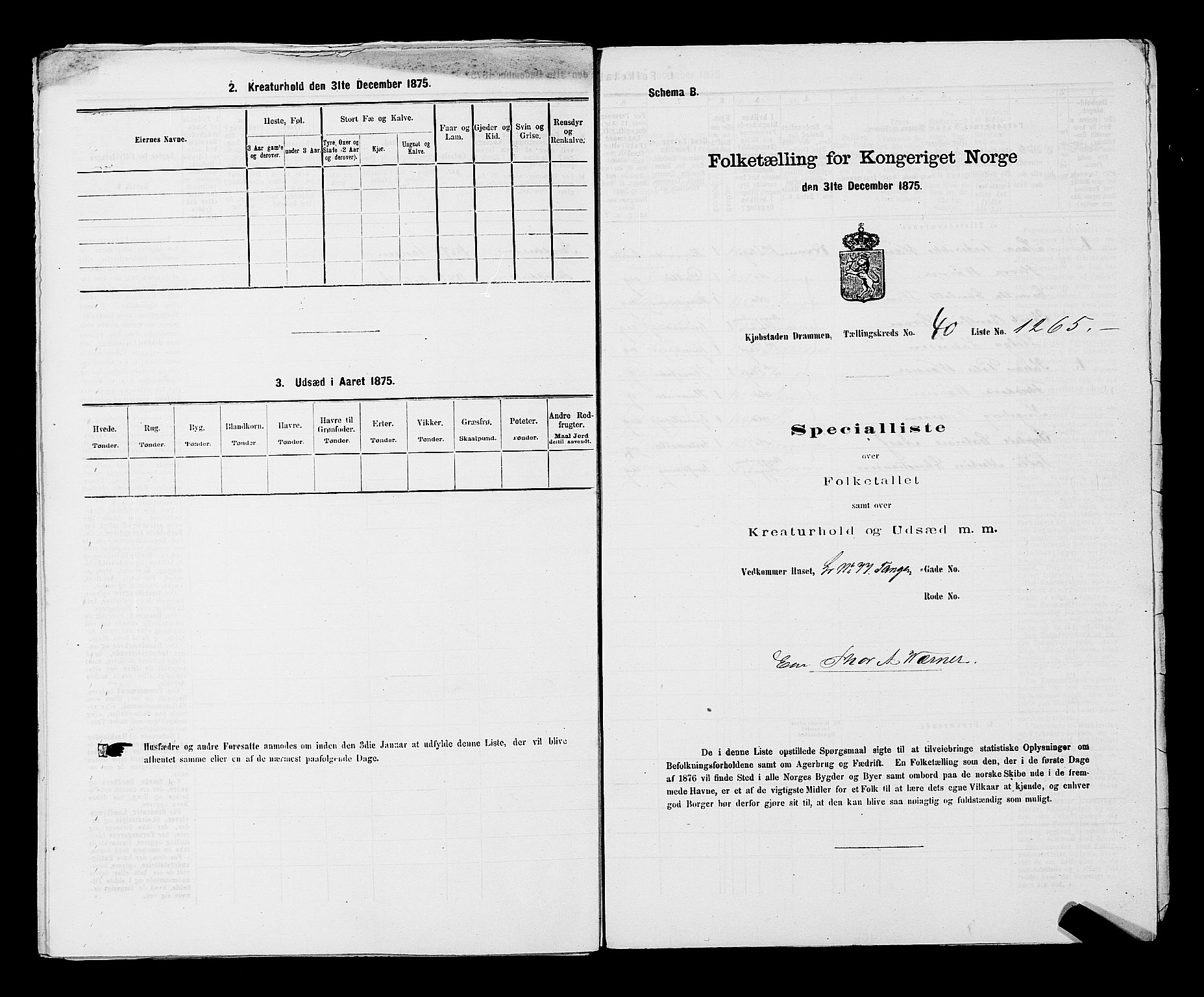 SAKO, Folketelling 1875 for 0602 Drammen kjøpstad, 1875, s. 3462