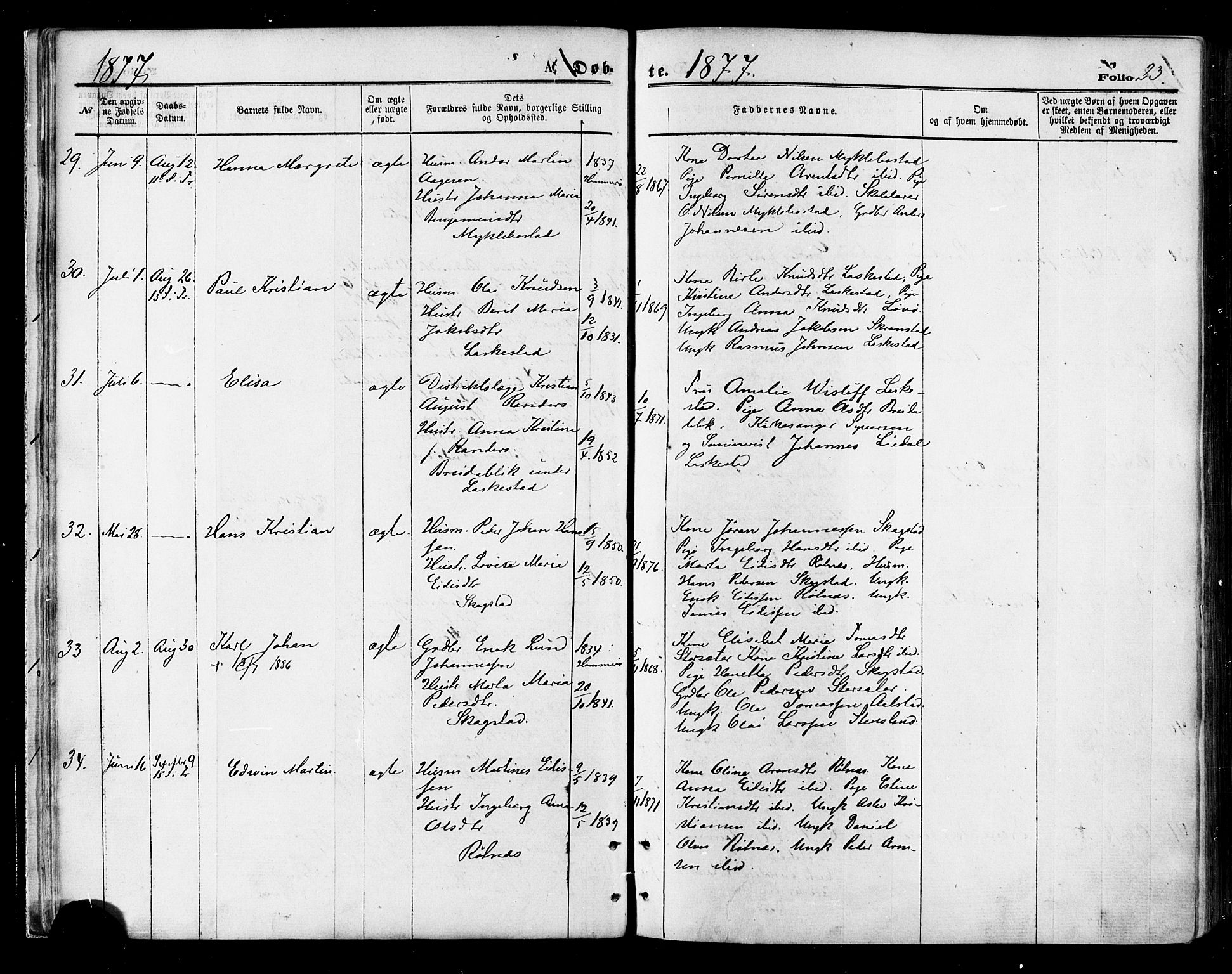 Ministerialprotokoller, klokkerbøker og fødselsregistre - Nordland, AV/SAT-A-1459/855/L0802: Ministerialbok nr. 855A10, 1875-1886, s. 23