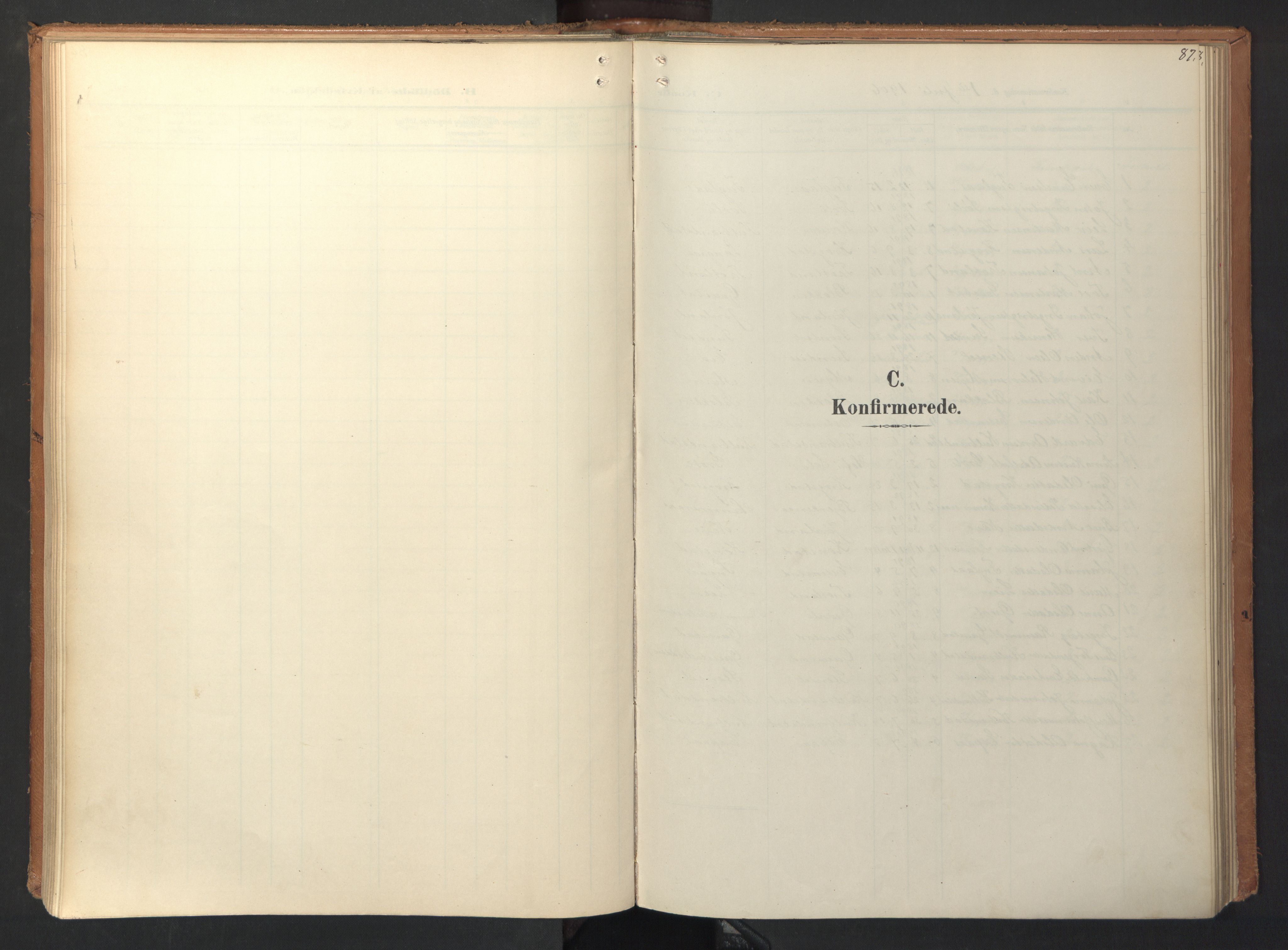 Ministerialprotokoller, klokkerbøker og fødselsregistre - Sør-Trøndelag, AV/SAT-A-1456/694/L1128: Ministerialbok nr. 694A02, 1906-1931, s. 87