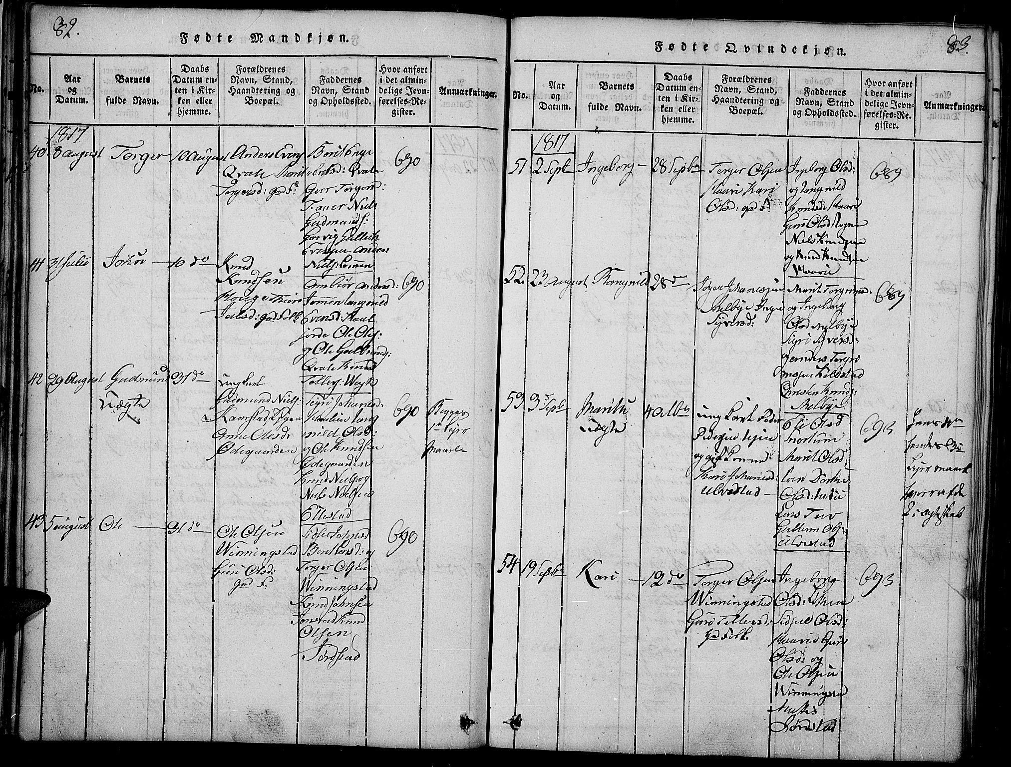 Slidre prestekontor, AV/SAH-PREST-134/H/Ha/Haa/L0002: Ministerialbok nr. 2, 1814-1830, s. 82-83